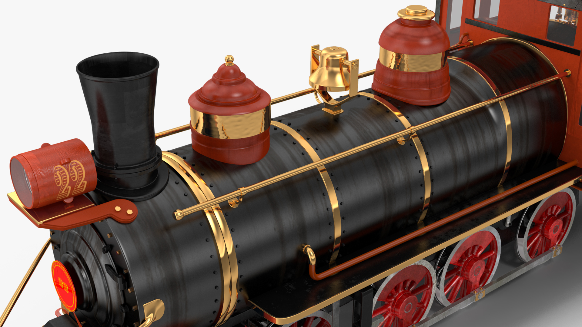 3D Old Steam Locomotive and Freight Wagon model