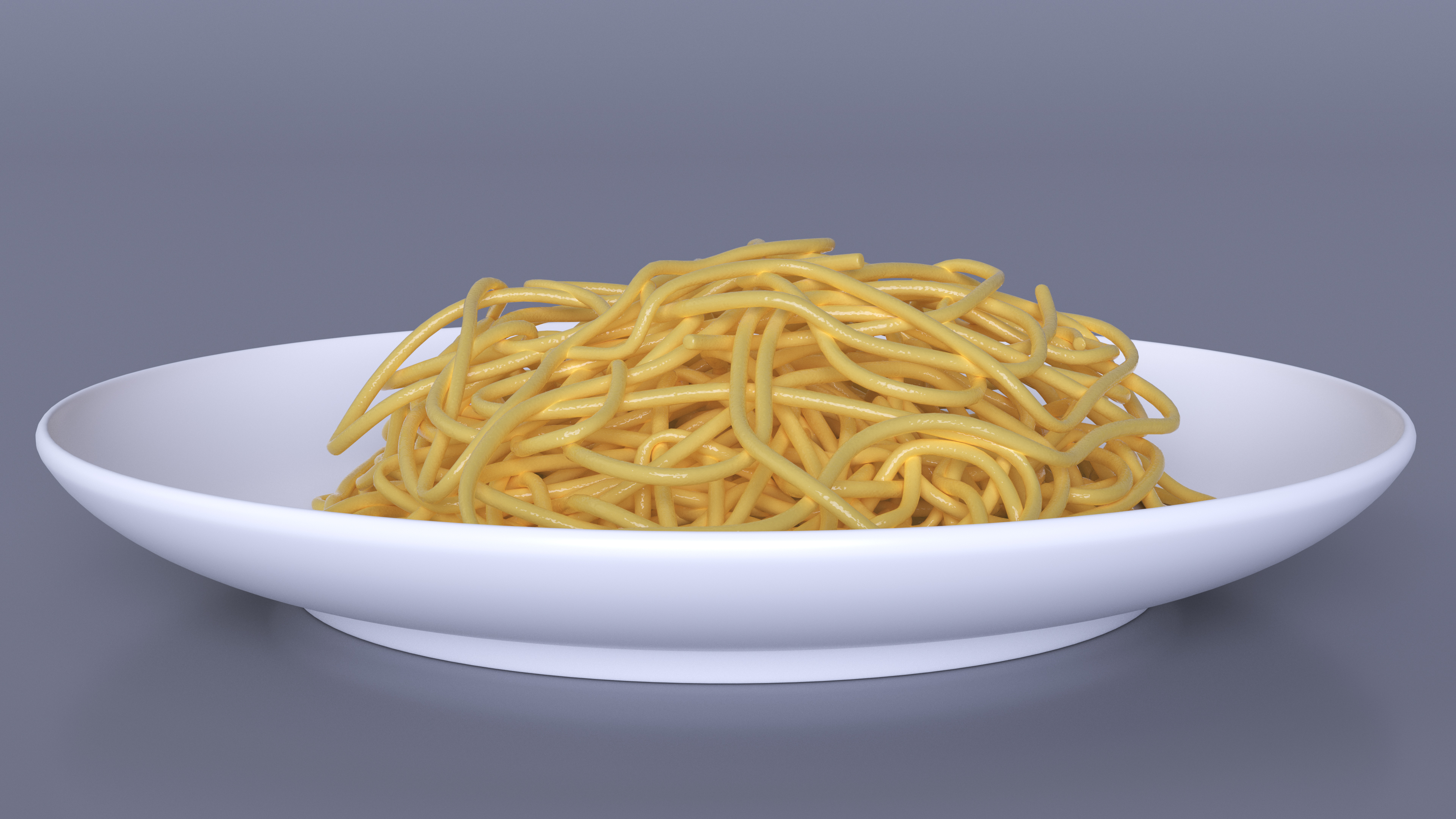 3D model Plate of Cooked Spaghetti