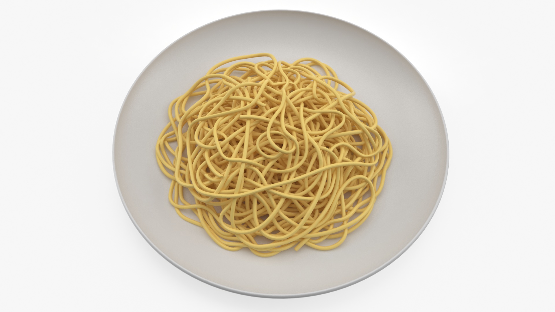 3D model Plate of Cooked Spaghetti