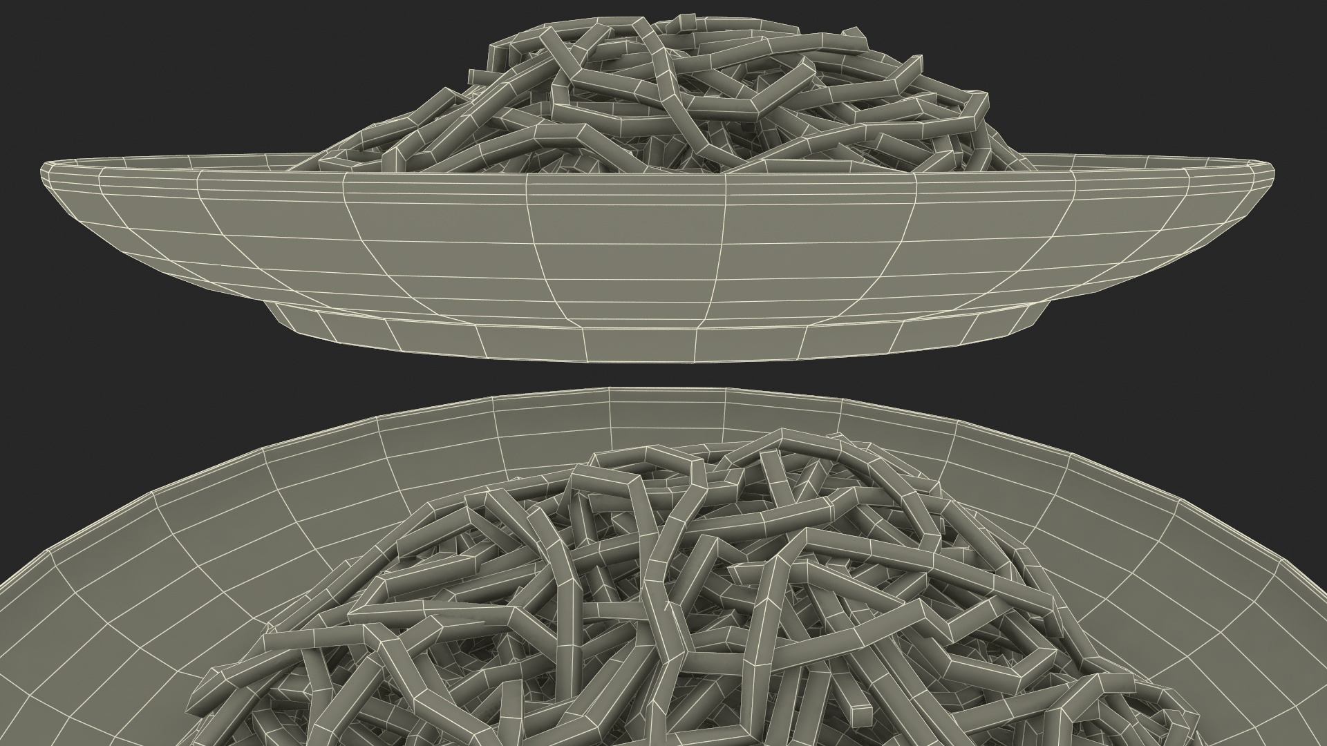 3D model Plate of Cooked Spaghetti