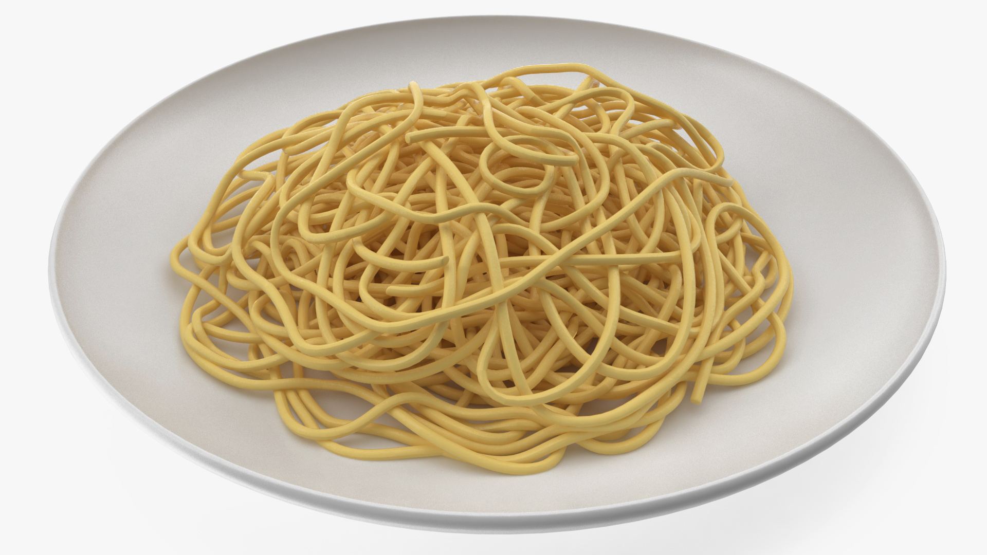 3D model Plate of Cooked Spaghetti