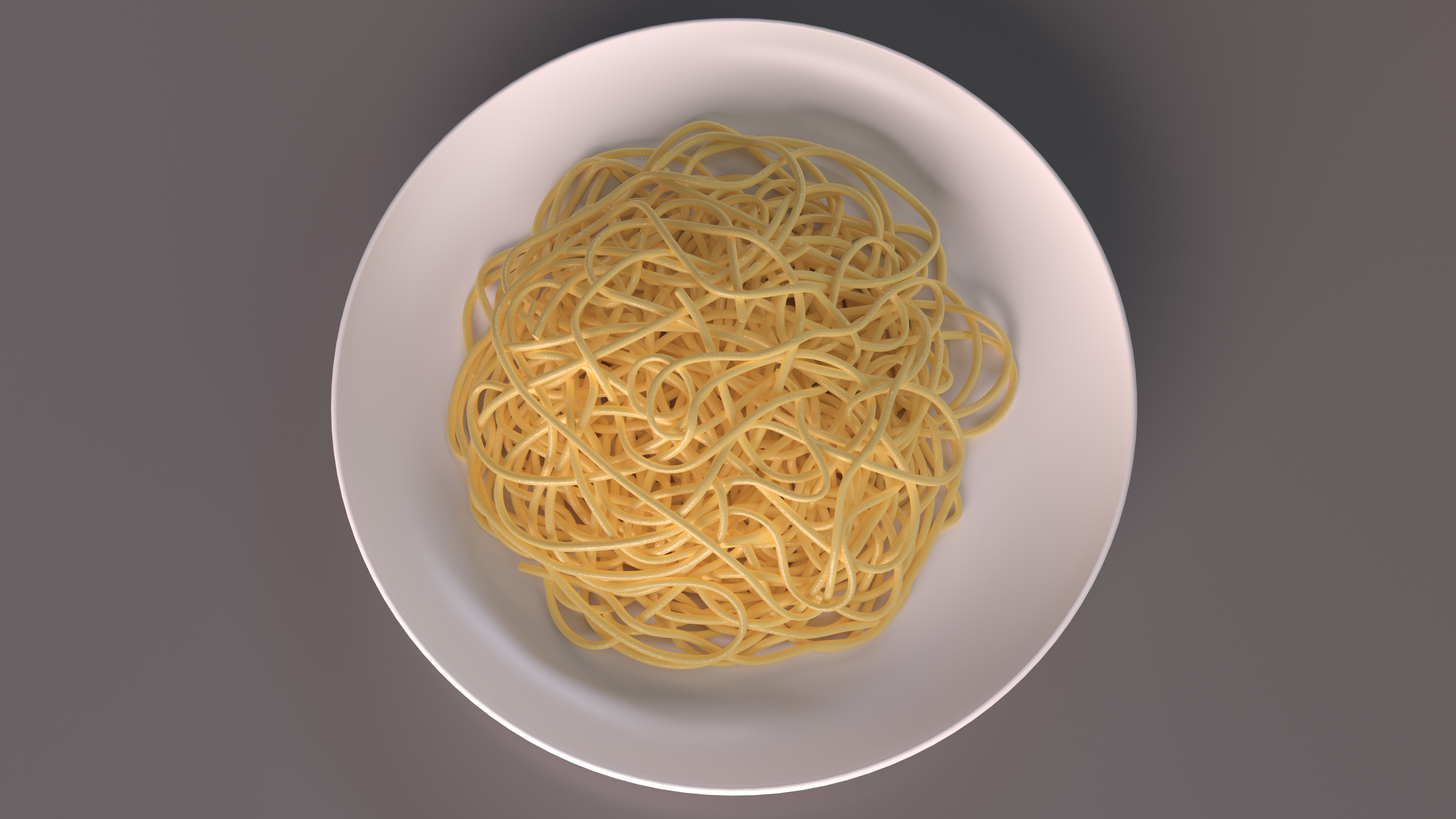 3D model Plate of Cooked Spaghetti