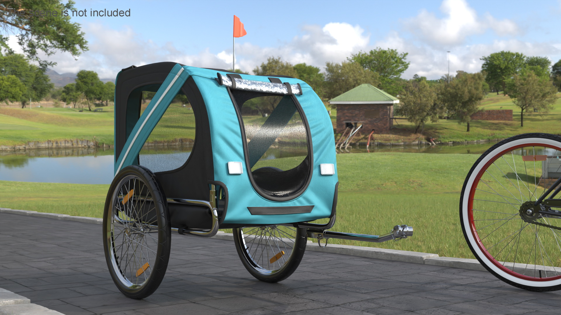 3D Pet Bike Trailer Blue