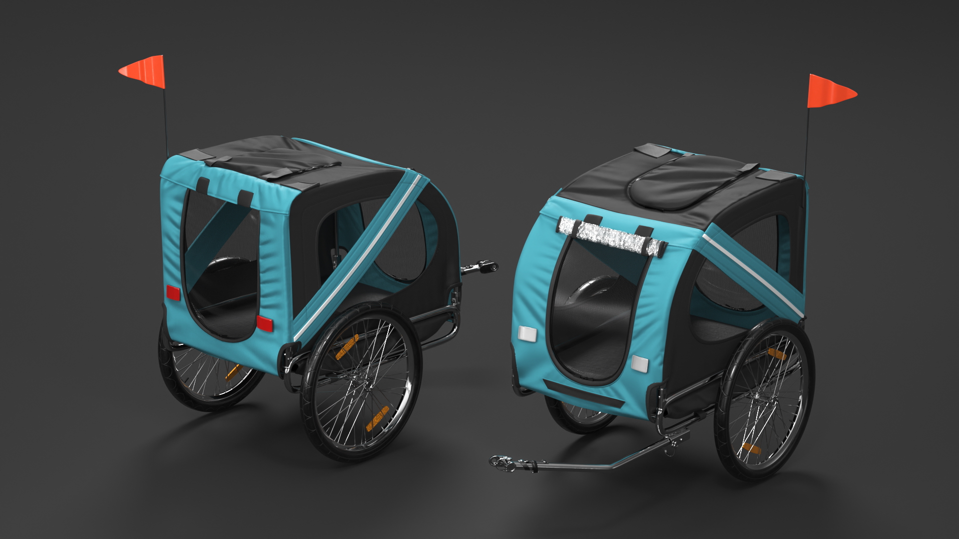 3D Pet Bike Trailer Blue