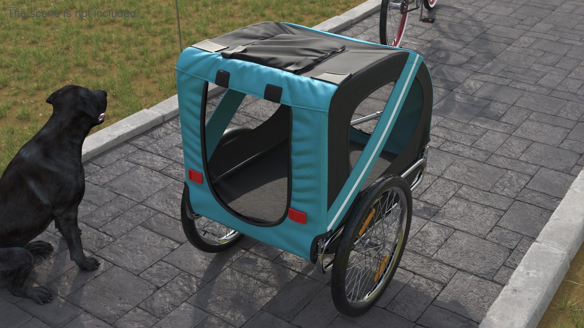 3D Pet Bike Trailer Blue