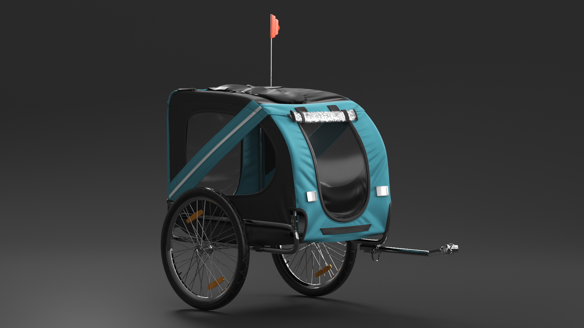 3D Pet Bike Trailer Blue