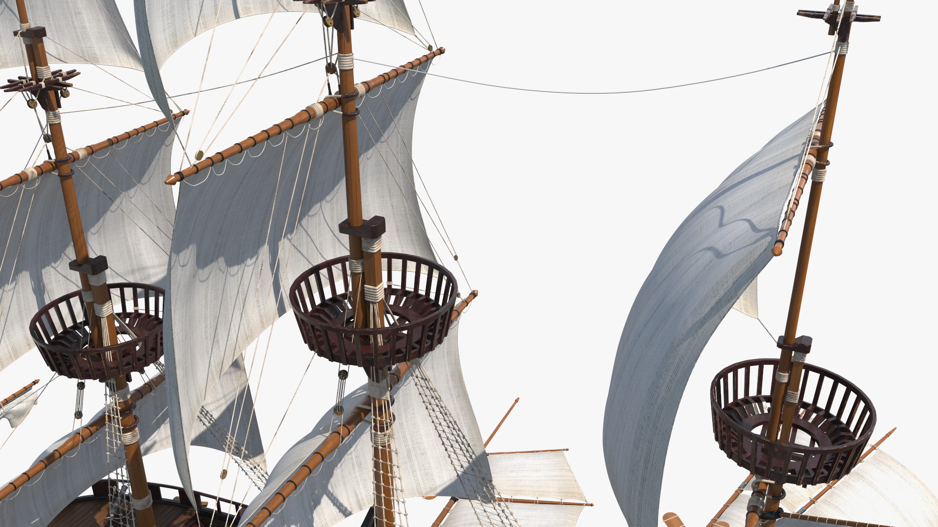 Fantasy Flying Sailing Ship 3D