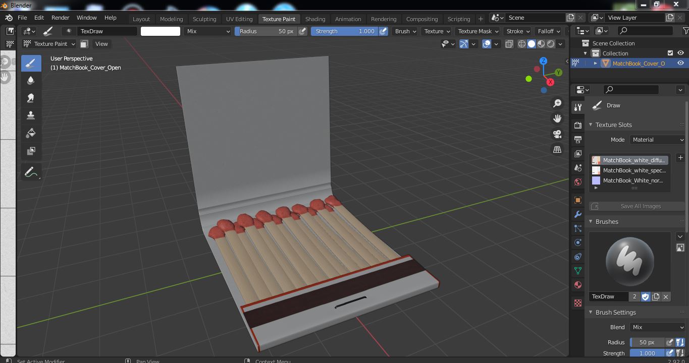 3D model MatchBook Cover Open