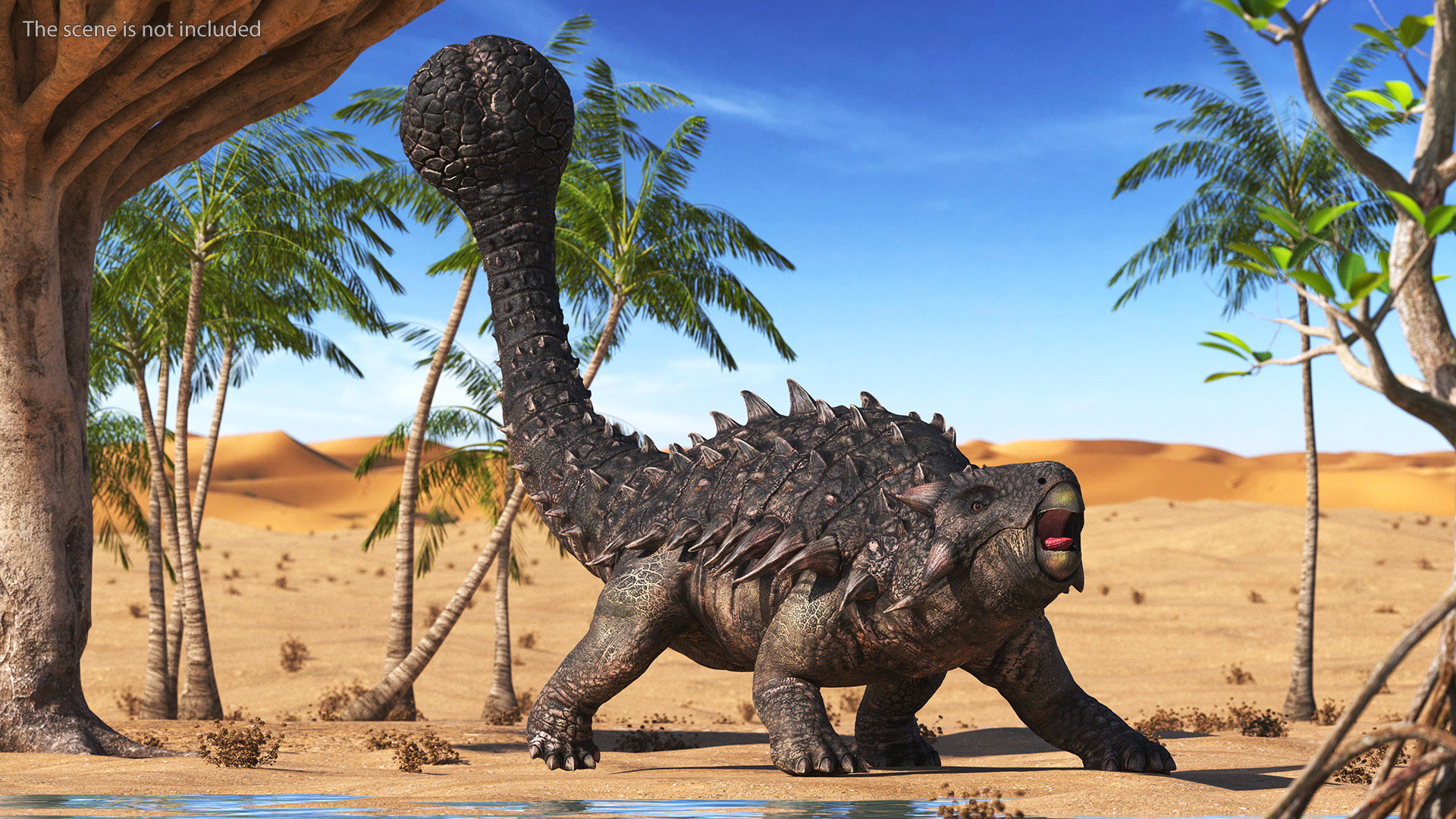 3D Ankylosaurus Tropical in Attack Pose