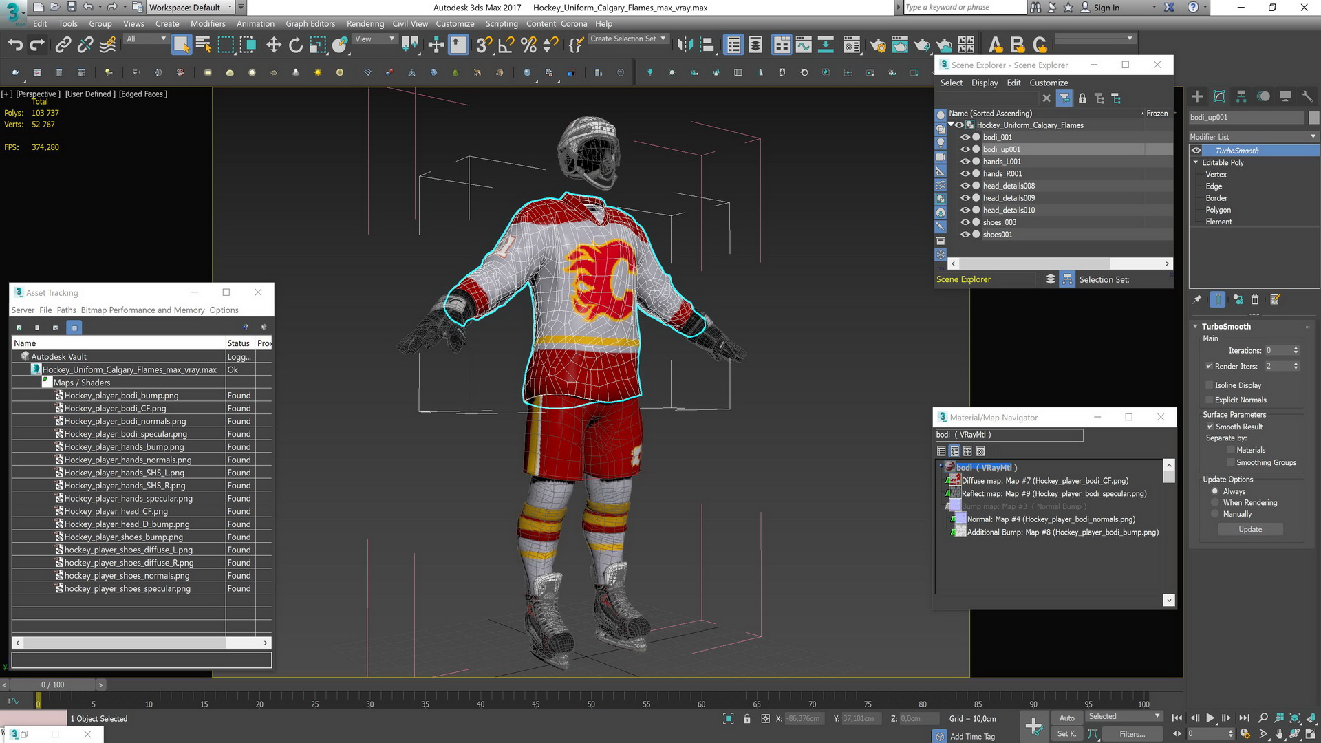 Hockey Uniform Calgary Flames 3D model