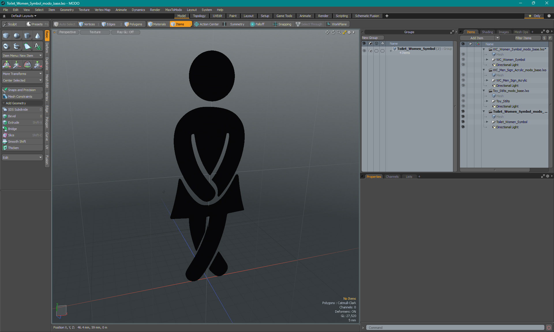 Toilet Women Symbol 3D model