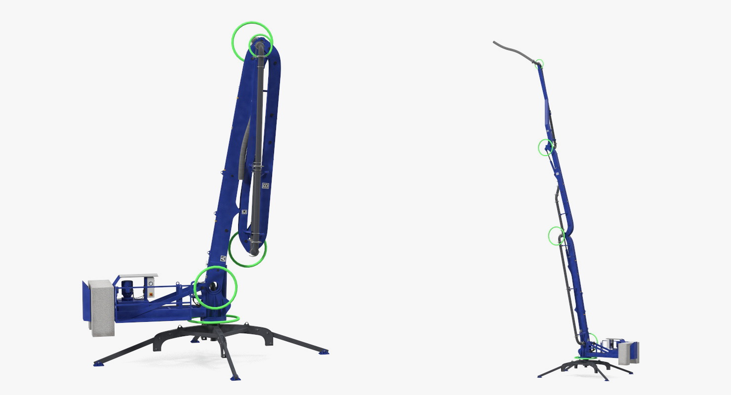 3D model Concrete Boom Pump Rigged