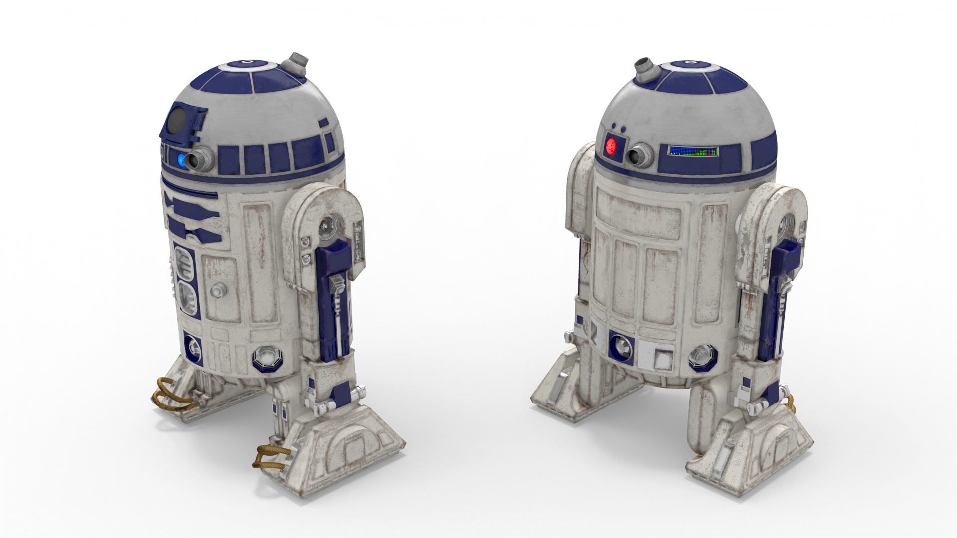 3D R2-D2 Droid Rigged model