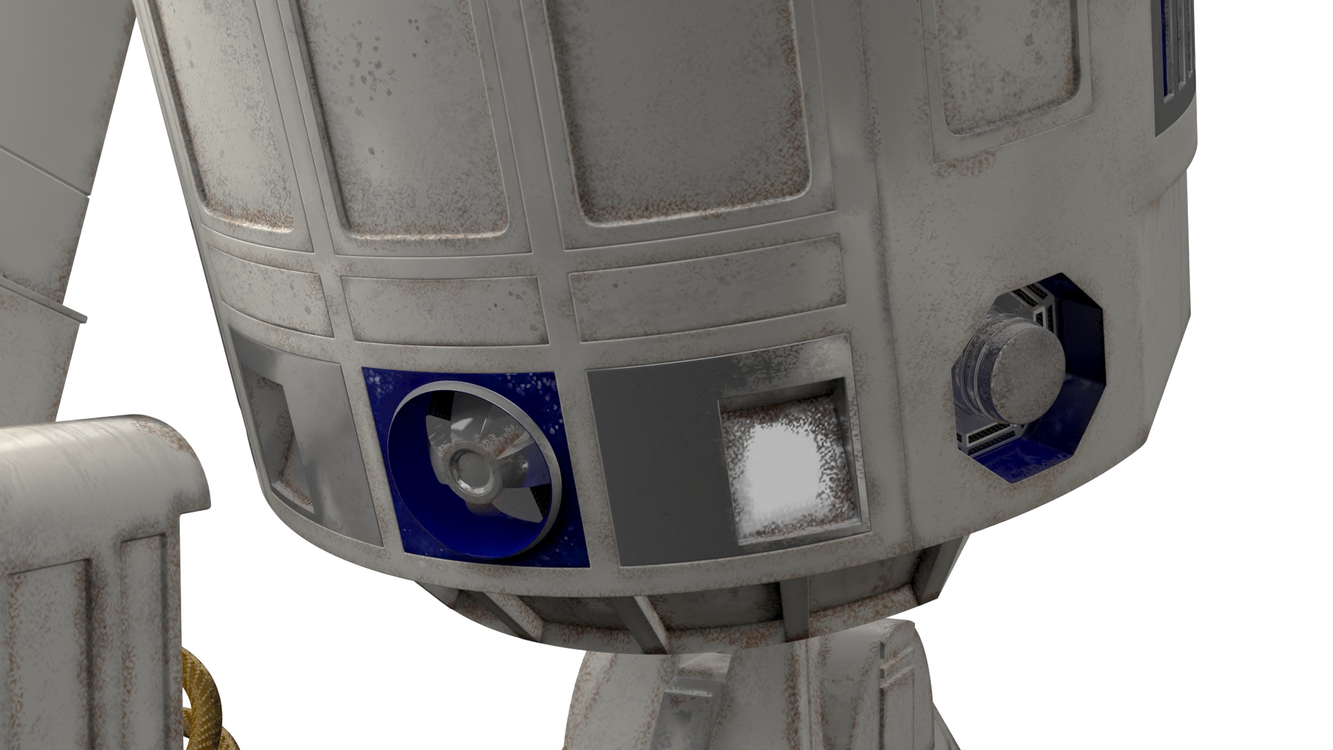 3D R2-D2 Droid Rigged model