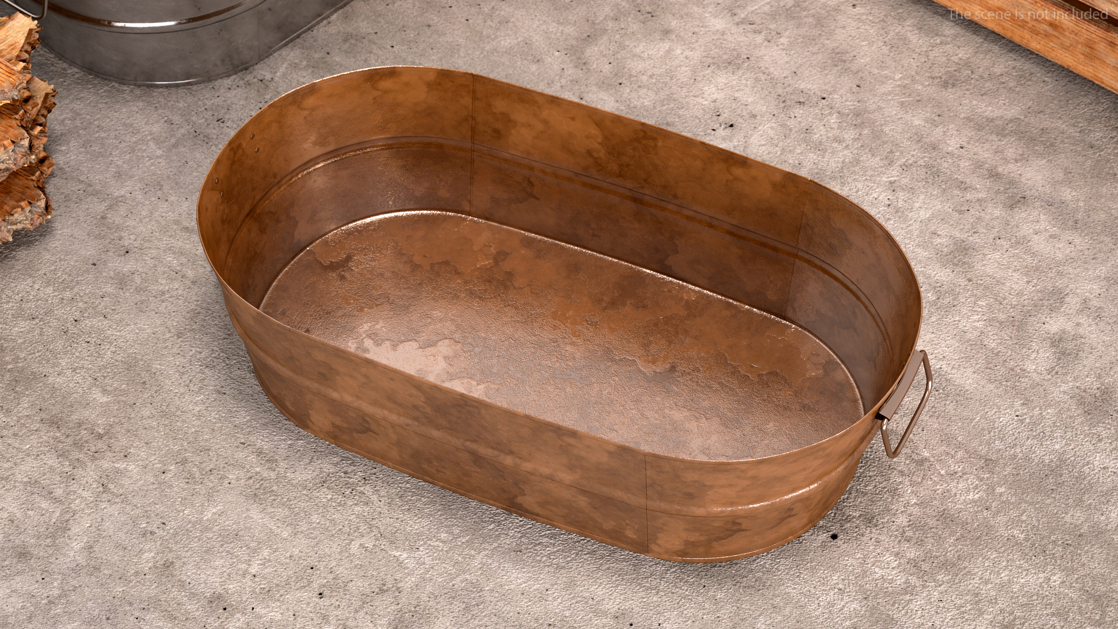 Rusty Oval Tub 3D model