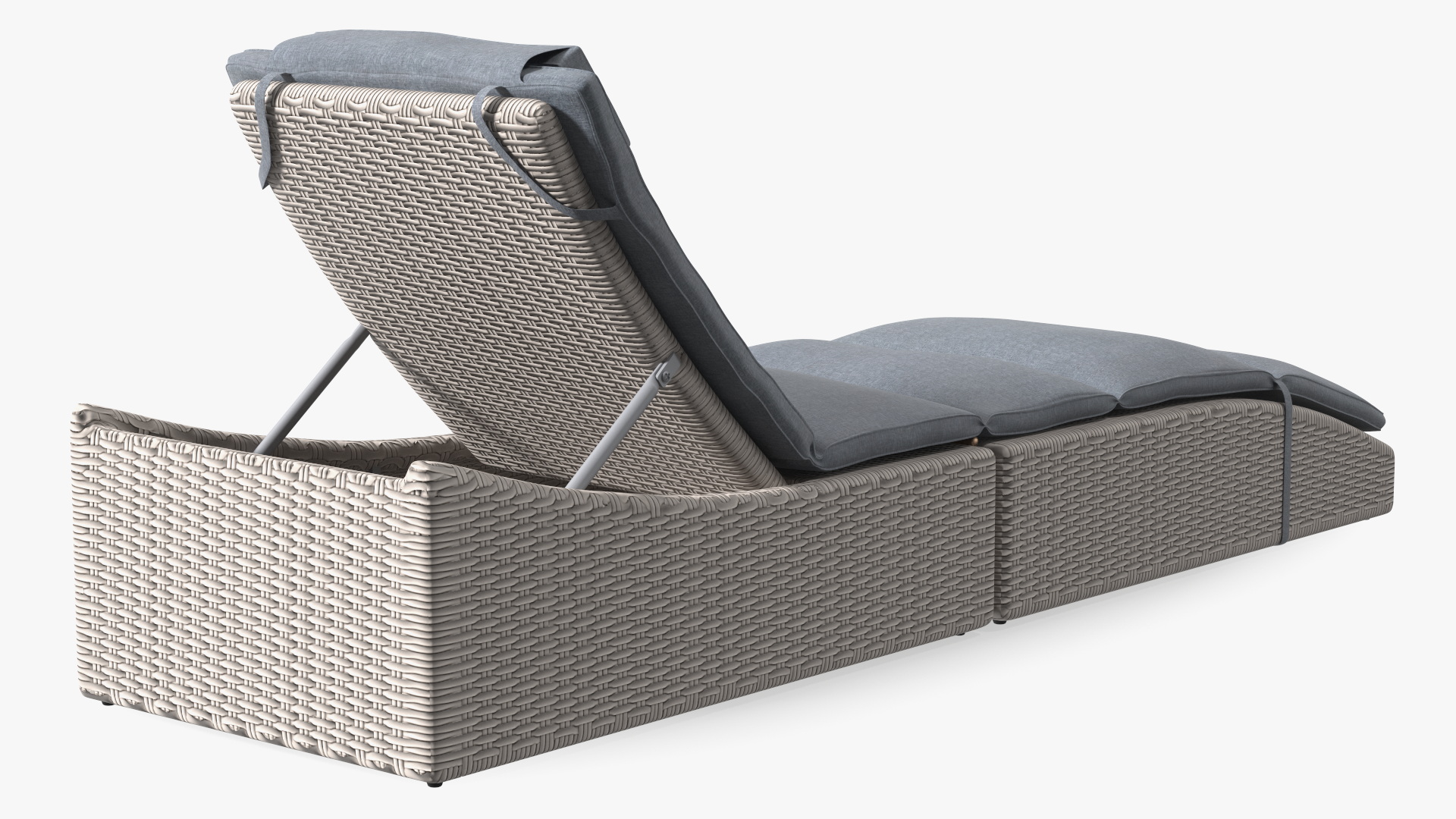 3D Wicker Lounge Chair Folding Grey Beige model