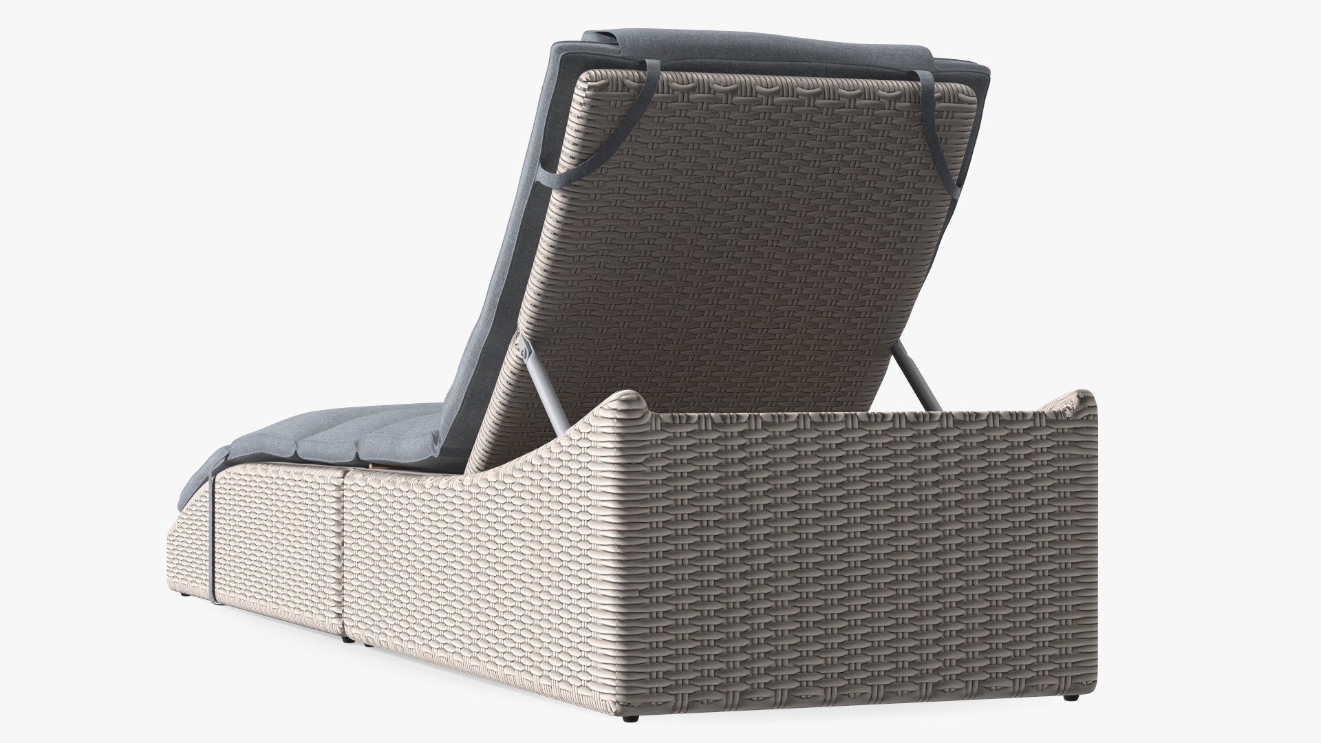 3D Wicker Lounge Chair Folding Grey Beige model