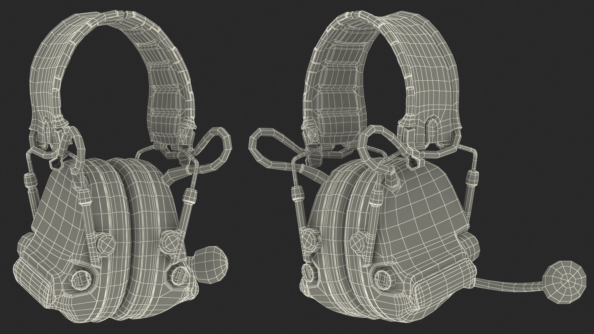 3D model Folded Comtak Tactical Headset