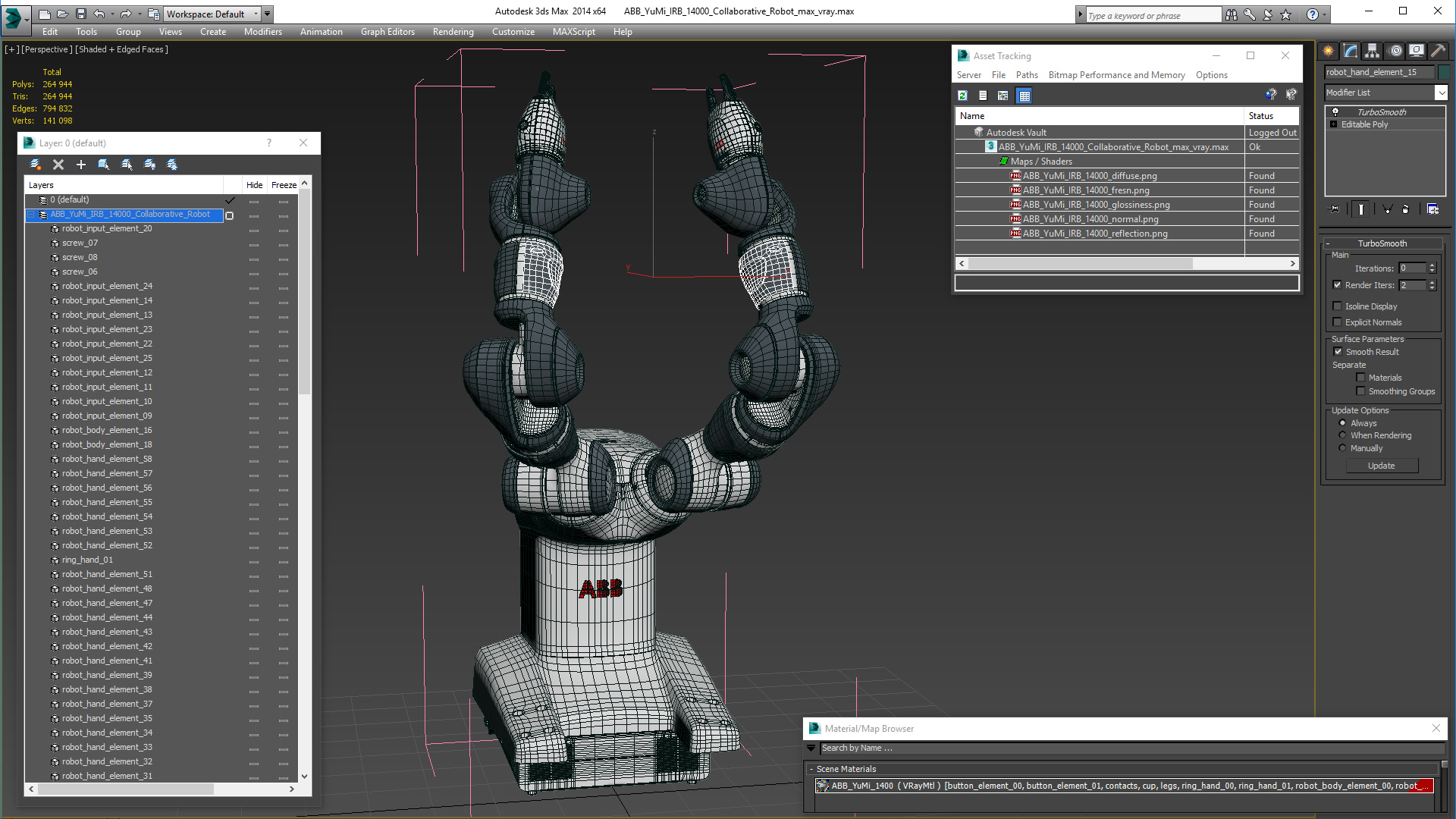 3D ABB YuMi IRB 14000 Collaborative Robot model