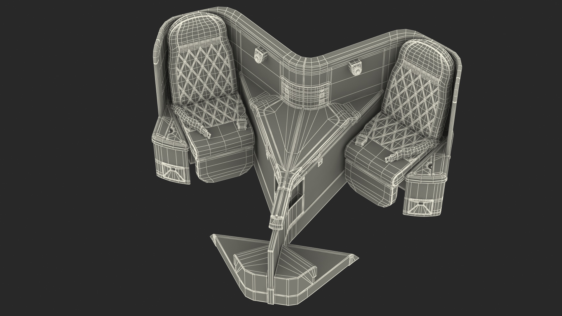 3D model Delta Air Lines Airbus A330-300 Business Class Seats Central