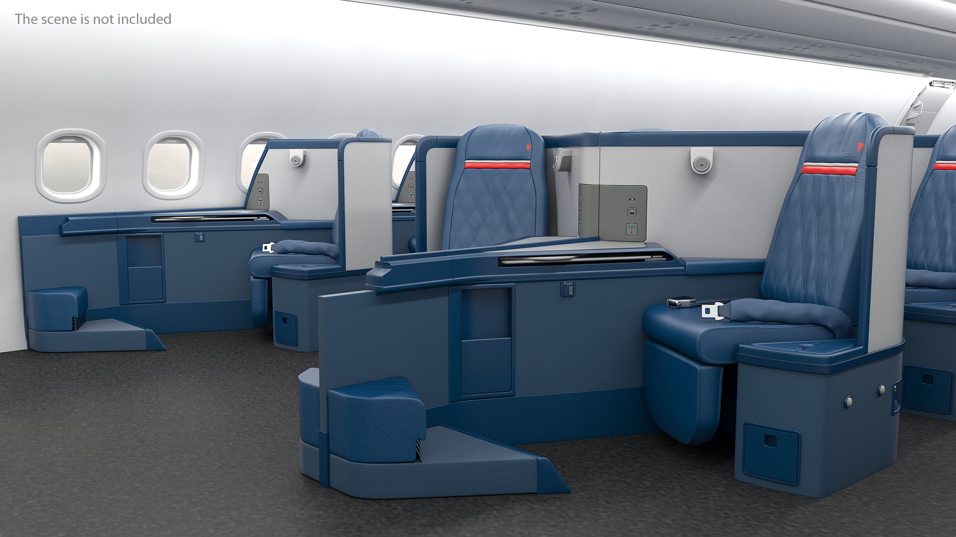 3D model Delta Air Lines Airbus A330-300 Business Class Seats Central