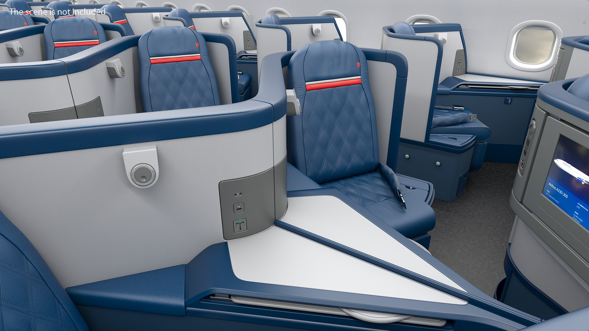 3D model Delta Air Lines Airbus A330-300 Business Class Seats Central