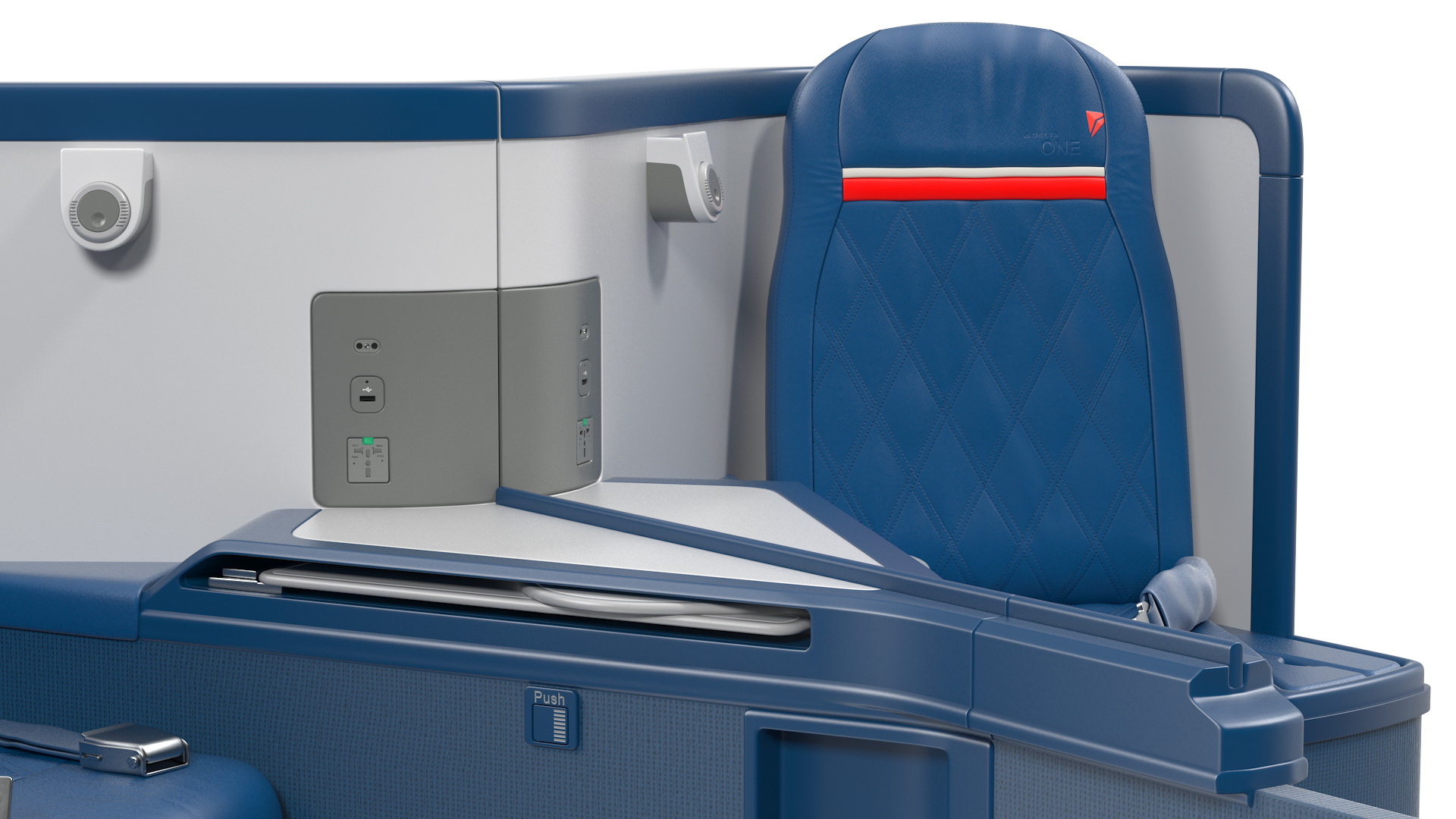 3D model Delta Air Lines Airbus A330-300 Business Class Seats Central