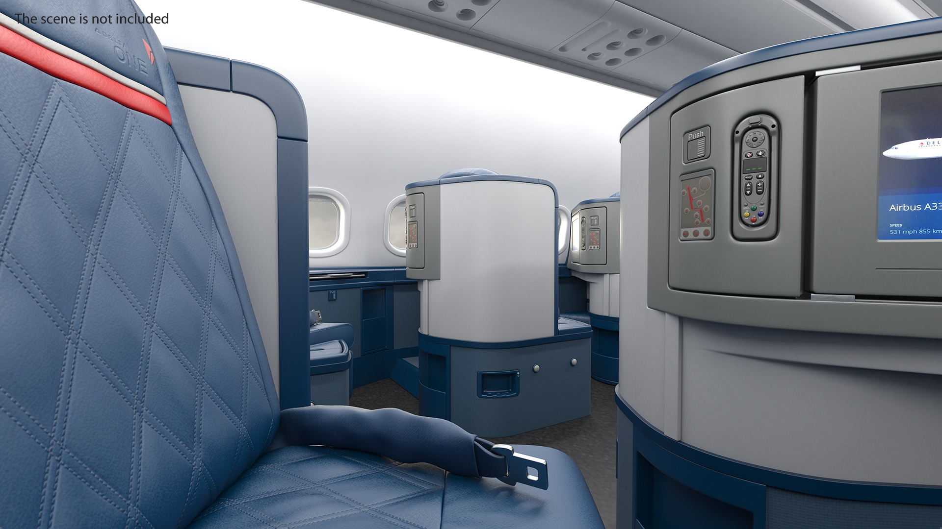 3D model Delta Air Lines Airbus A330-300 Business Class Seats Central