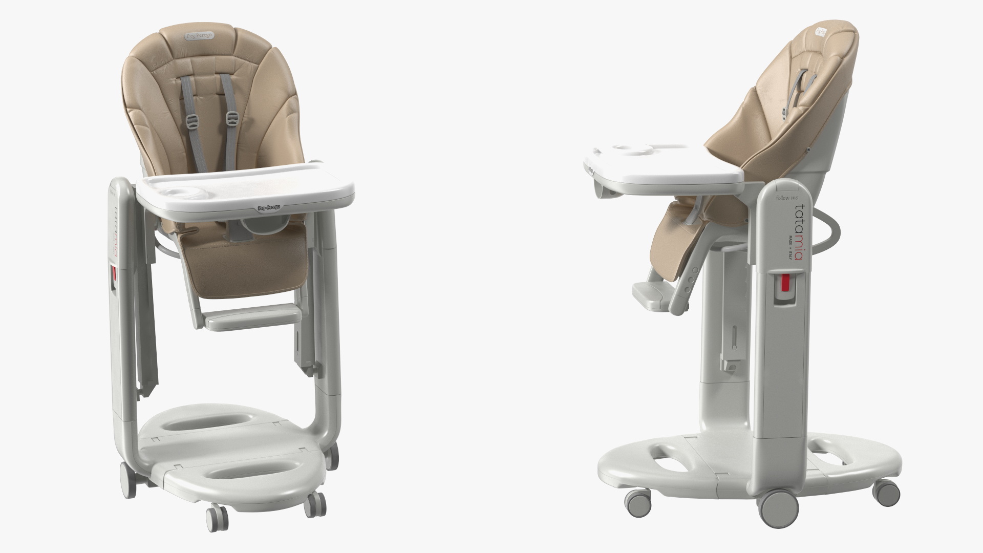 Folding Peg Perego Baby High Chair Vertical Beige 3D model