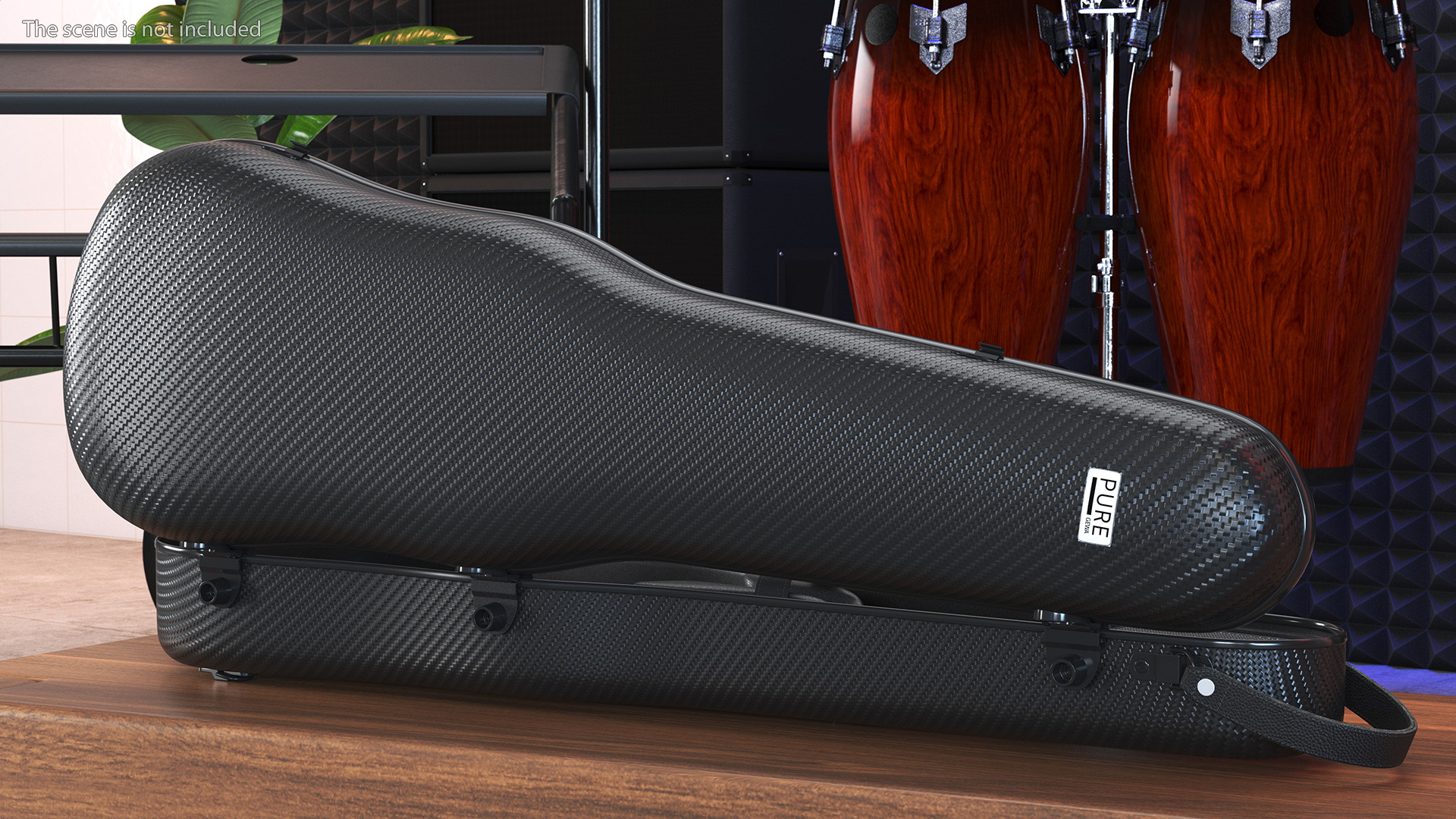 Polycarbonate Violin Case Gewa Pure Black Empty 3D