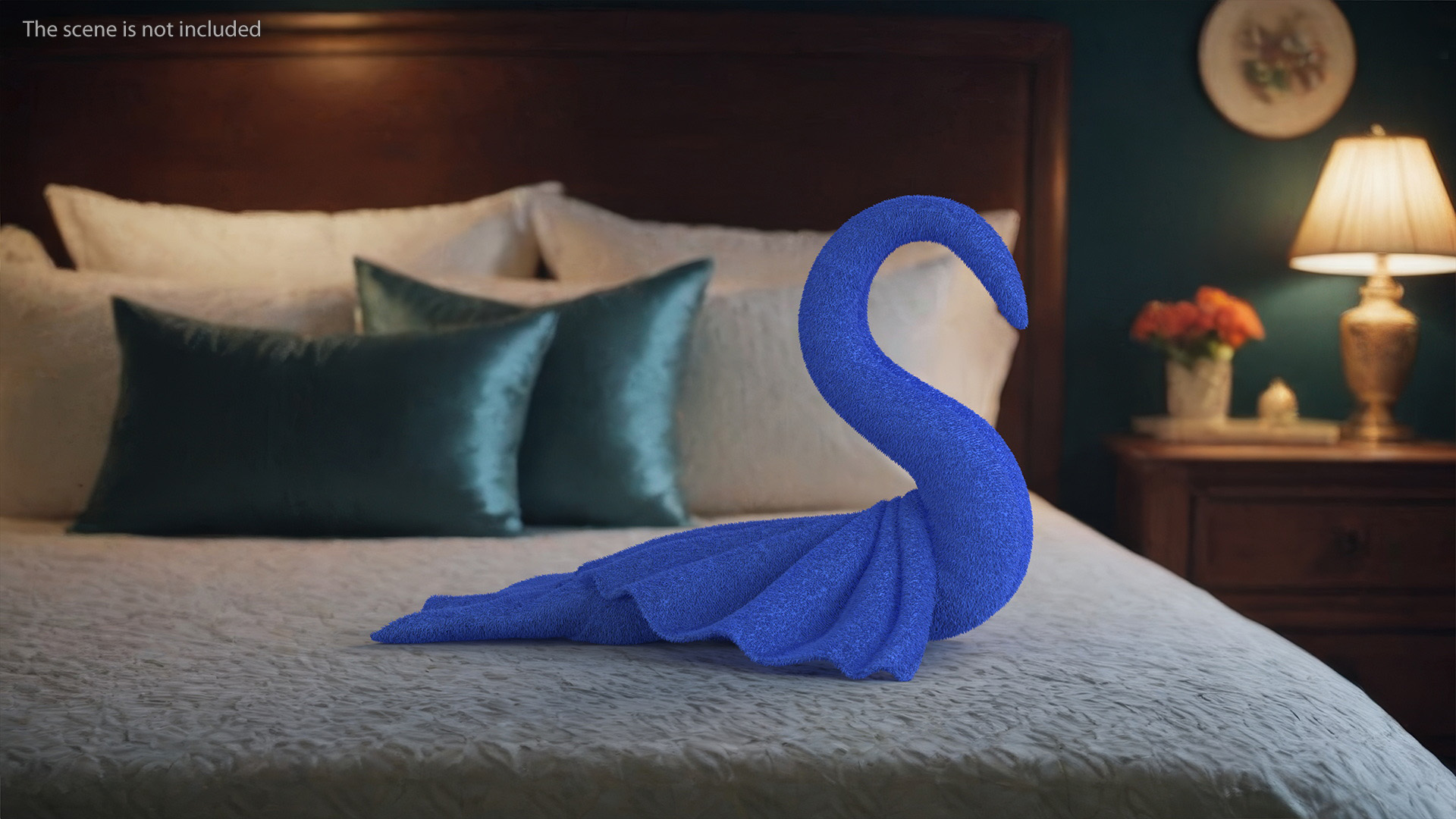 Beautiful Towel Blue Swan with Spread Wings Fur 3D