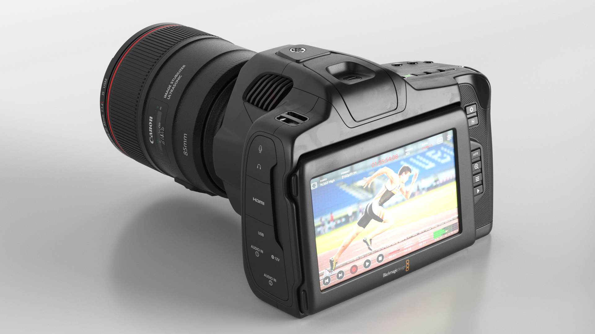 Camera Blackmagic Design 6K G2 Light On with Lens 3D model