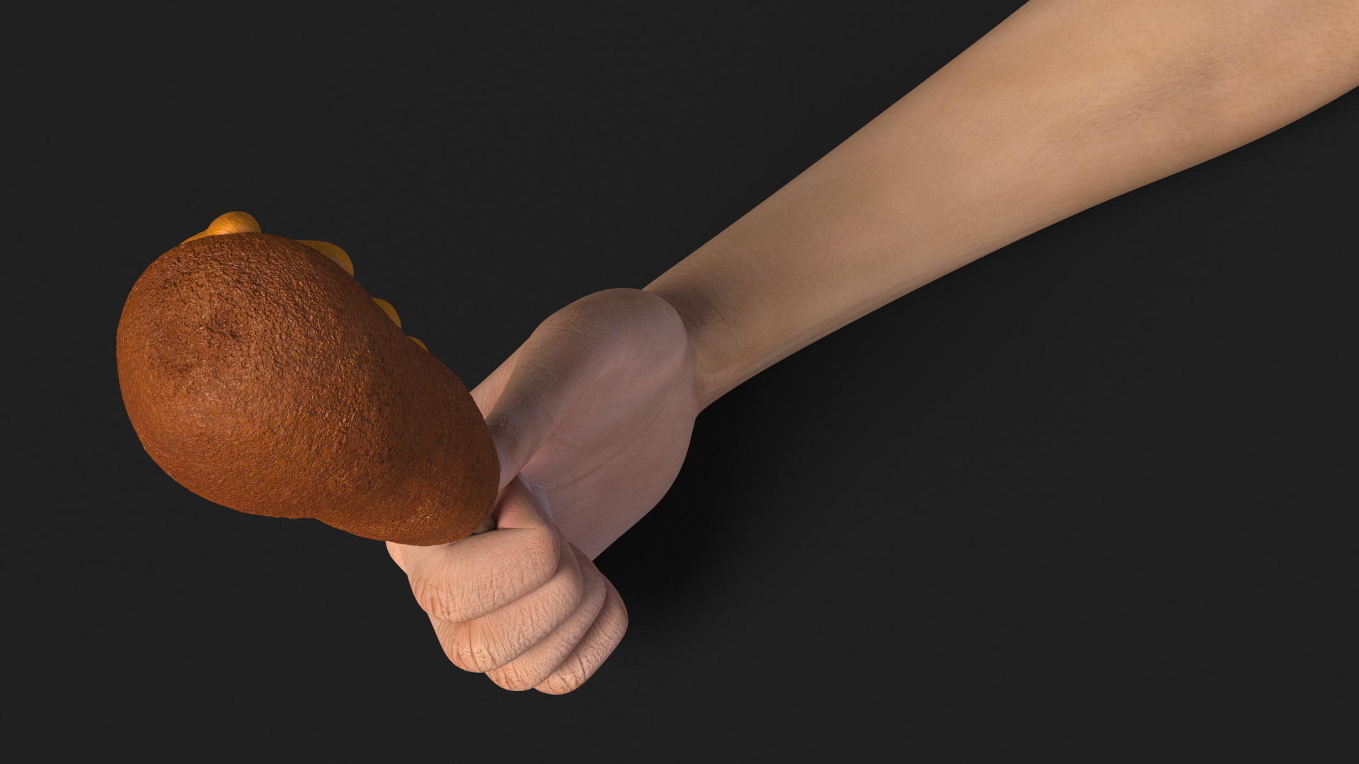 Mustard Corn Dog in Hand 3D model