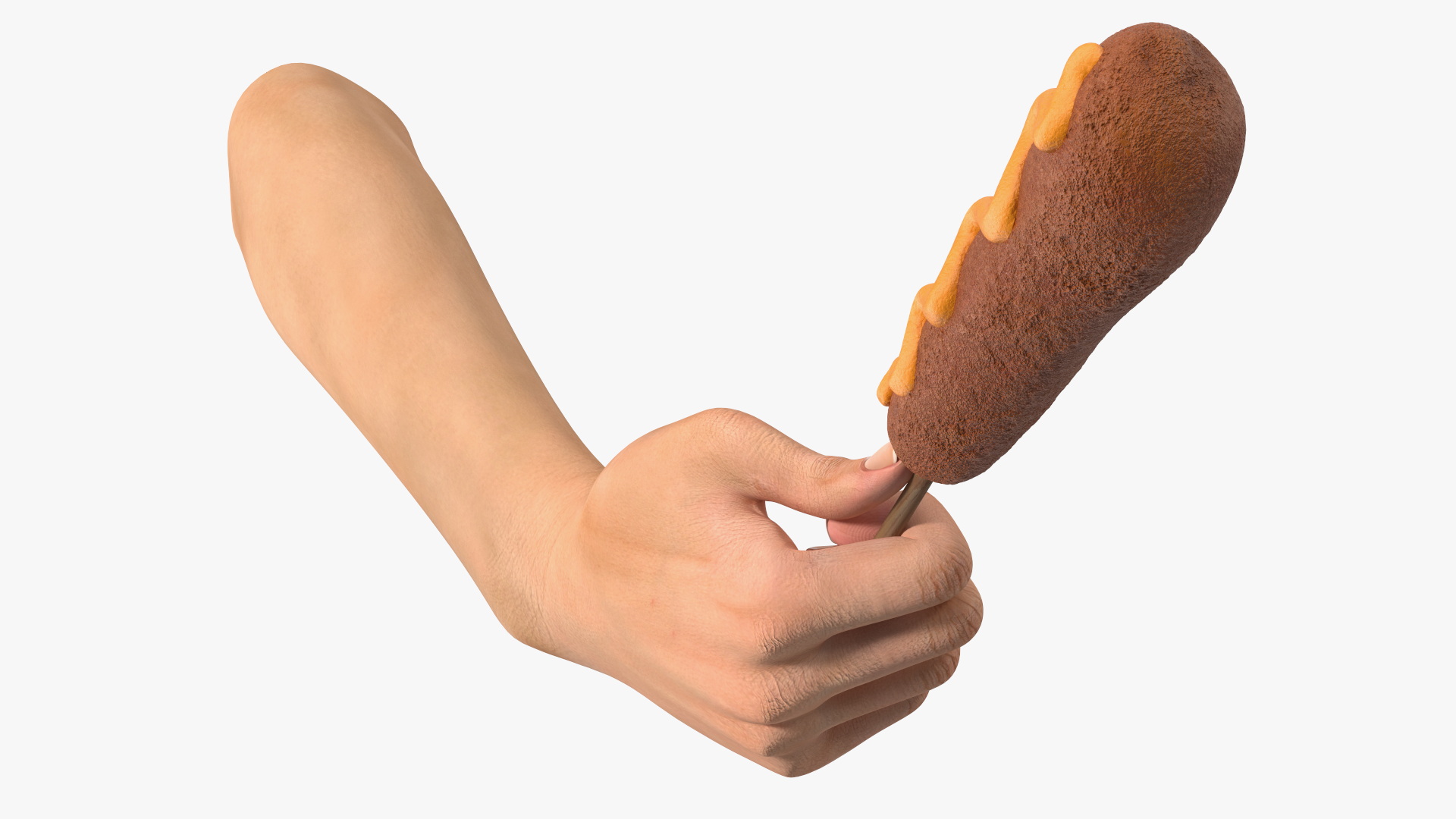 Mustard Corn Dog in Hand 3D model