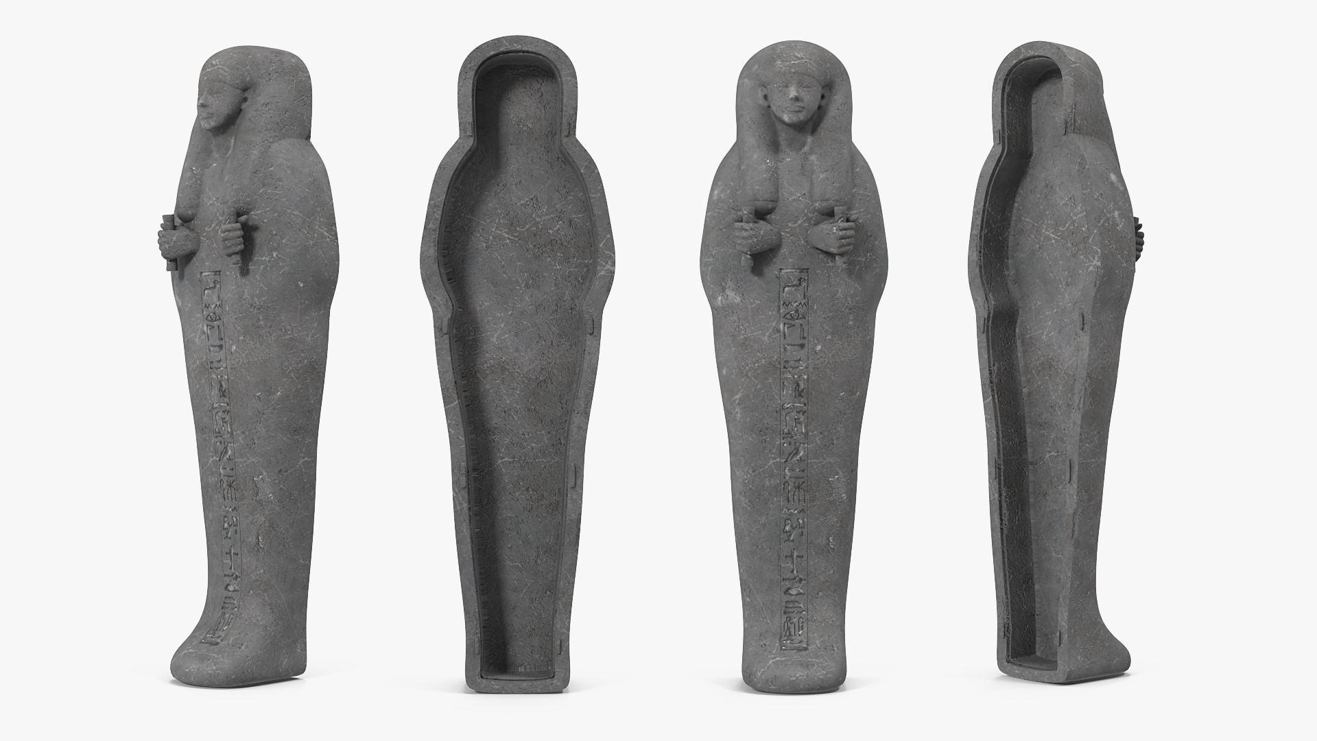 3D model Top Part Stone Egyptian Sarcophagus