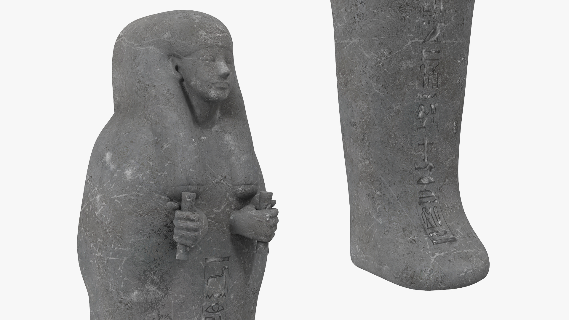 3D model Top Part Stone Egyptian Sarcophagus