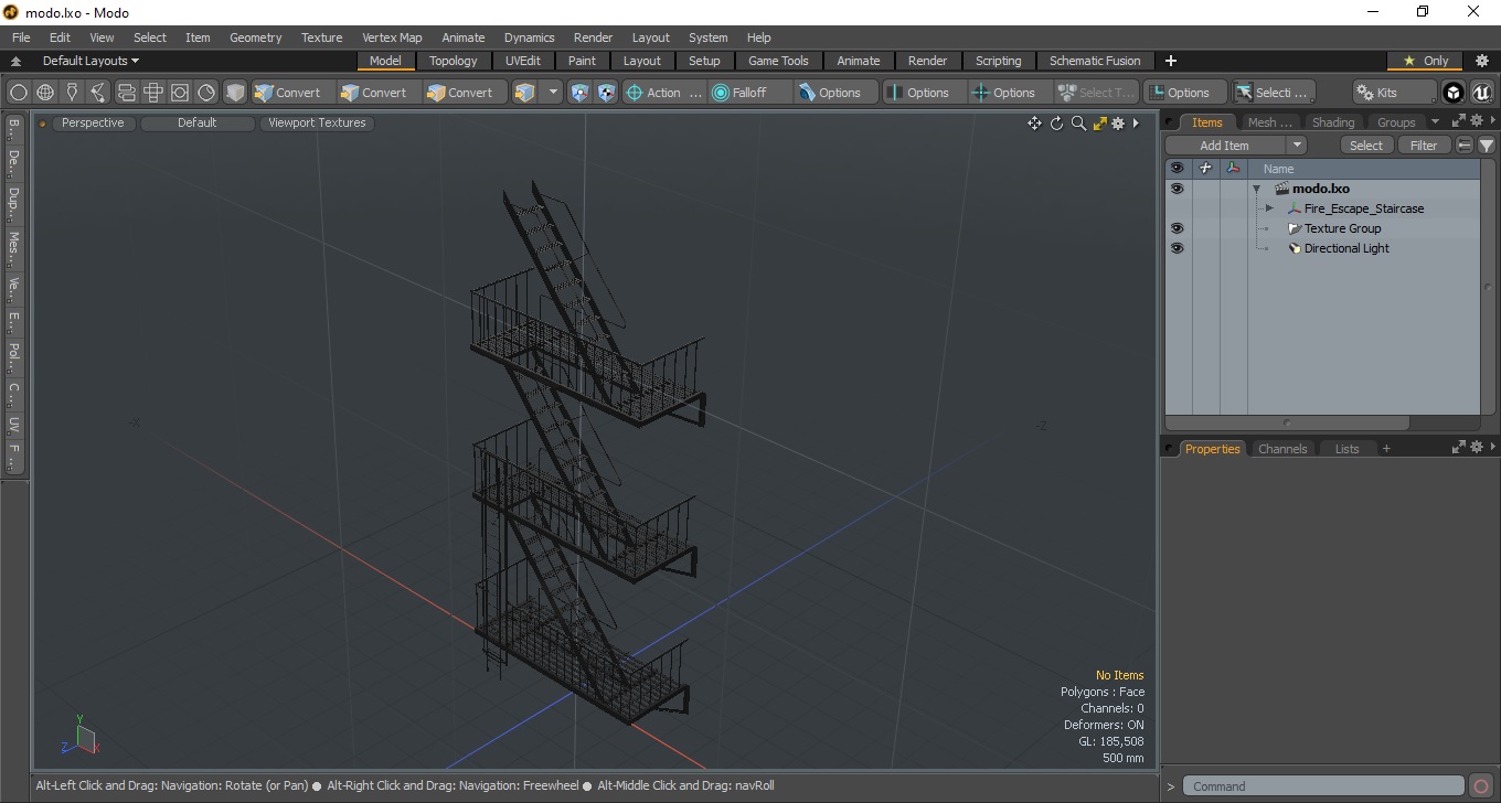 3D Fire Escape Staircase