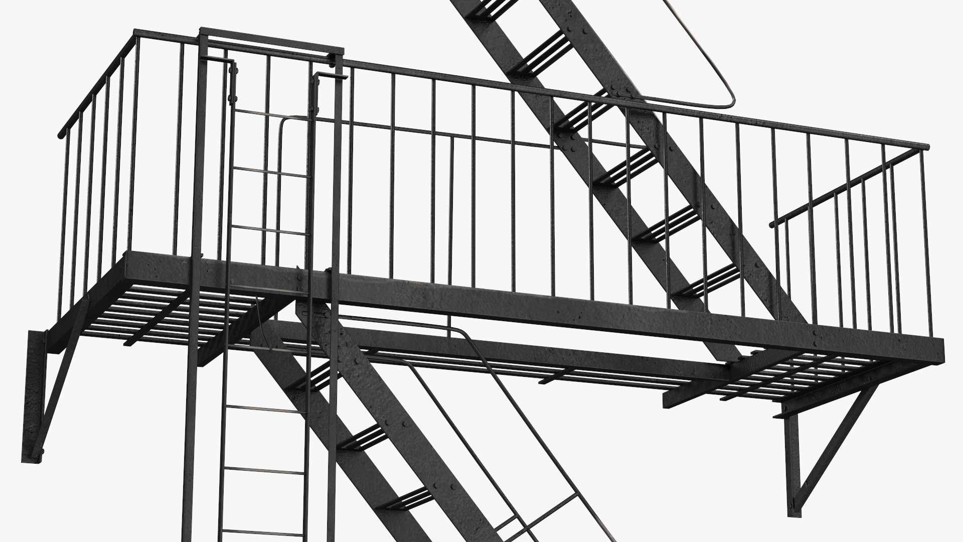 3D Fire Escape Staircase