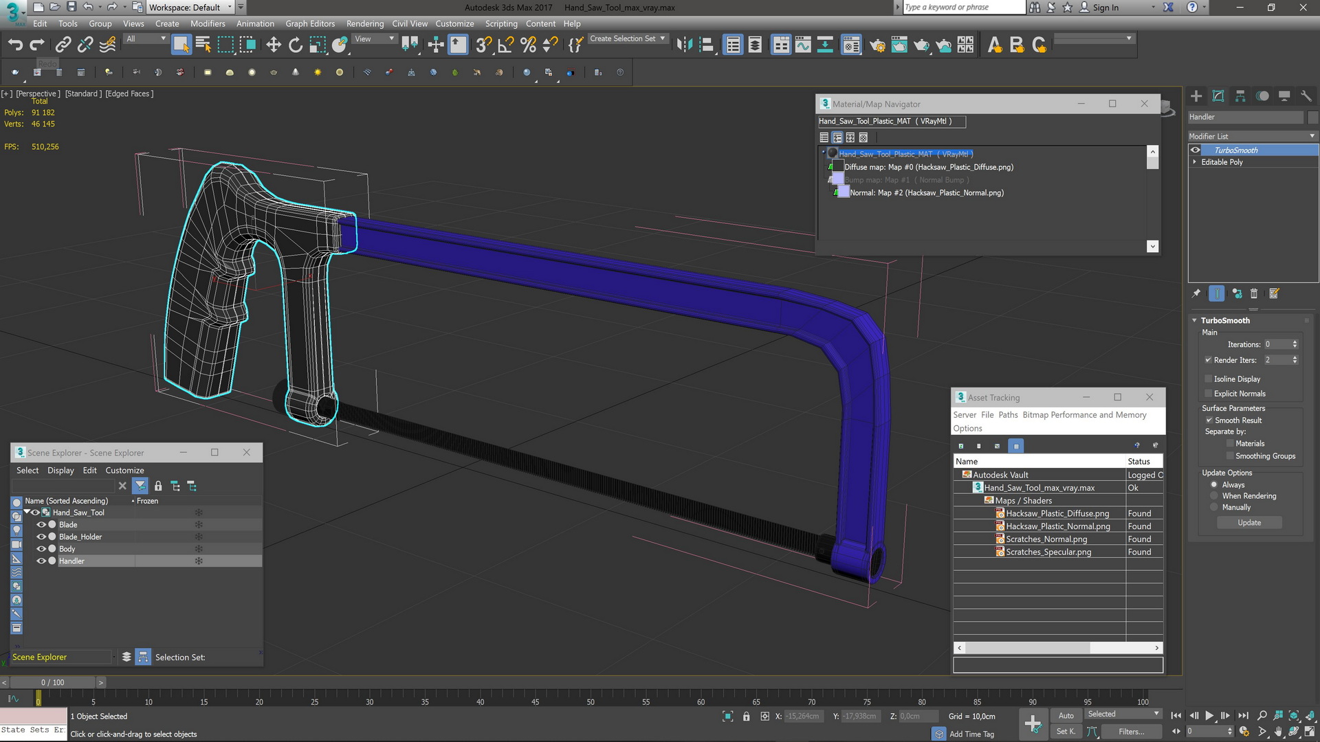 3D Hand Saw Tool model