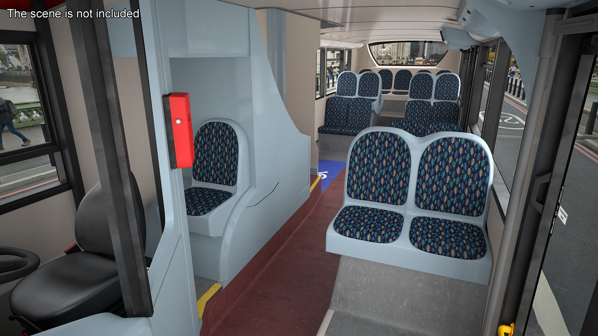 3D London Double Decker Bus Enviro 400 Simple Interior