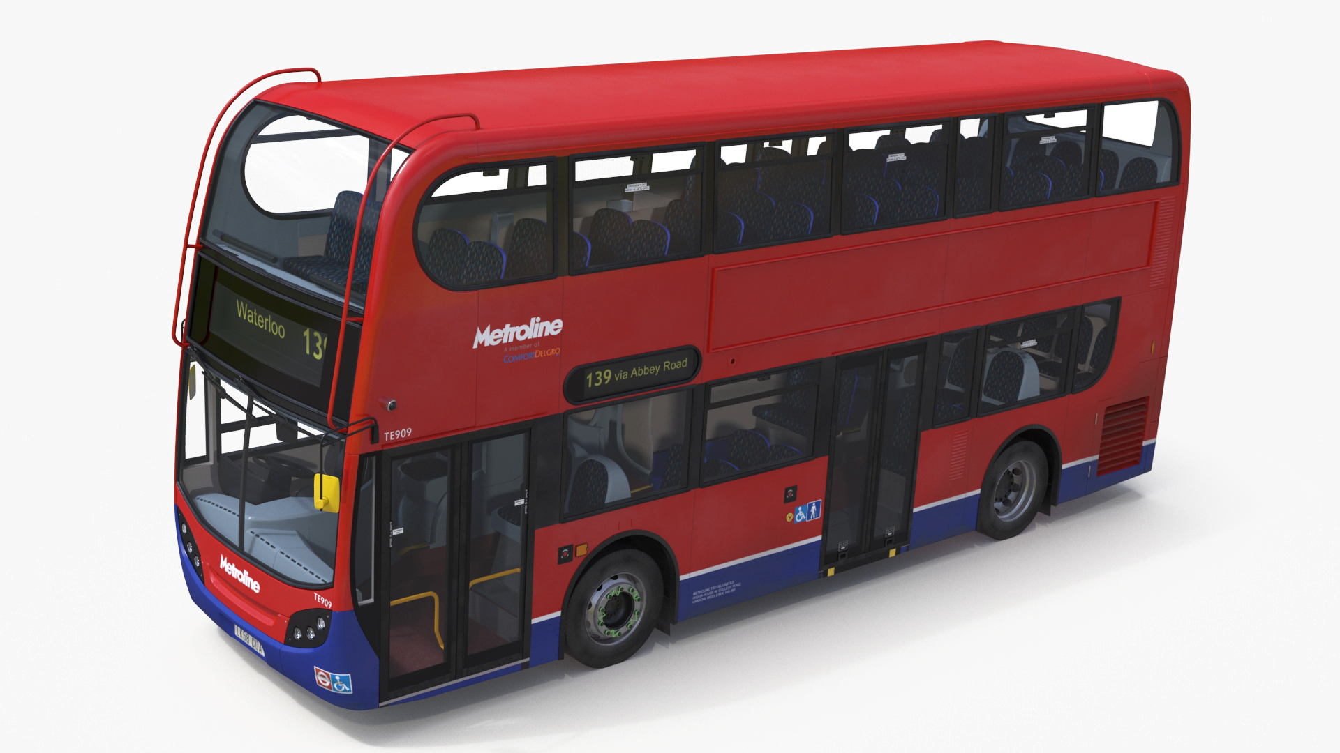 3D London Double Decker Bus Enviro 400 Simple Interior