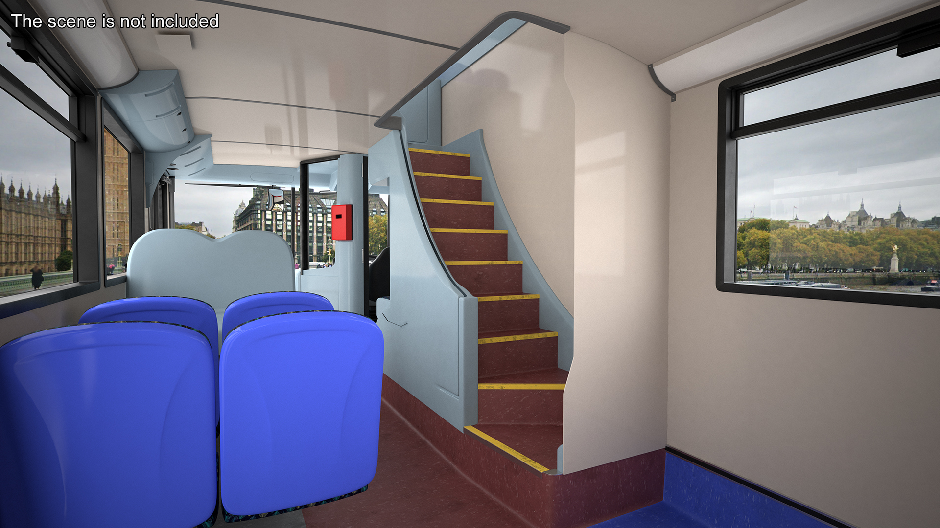 3D London Double Decker Bus Enviro 400 Simple Interior