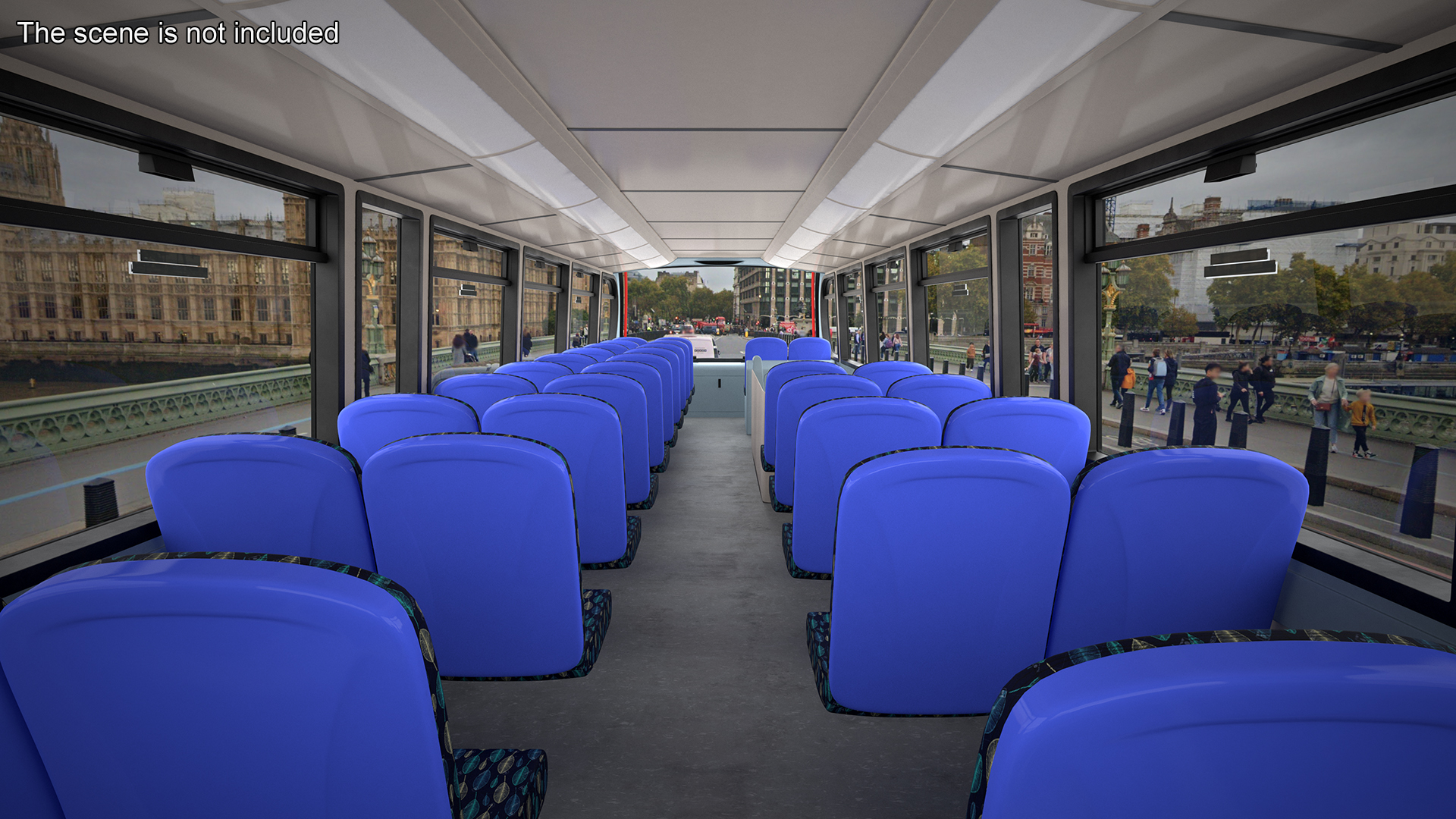 3D London Double Decker Bus Enviro 400 Simple Interior