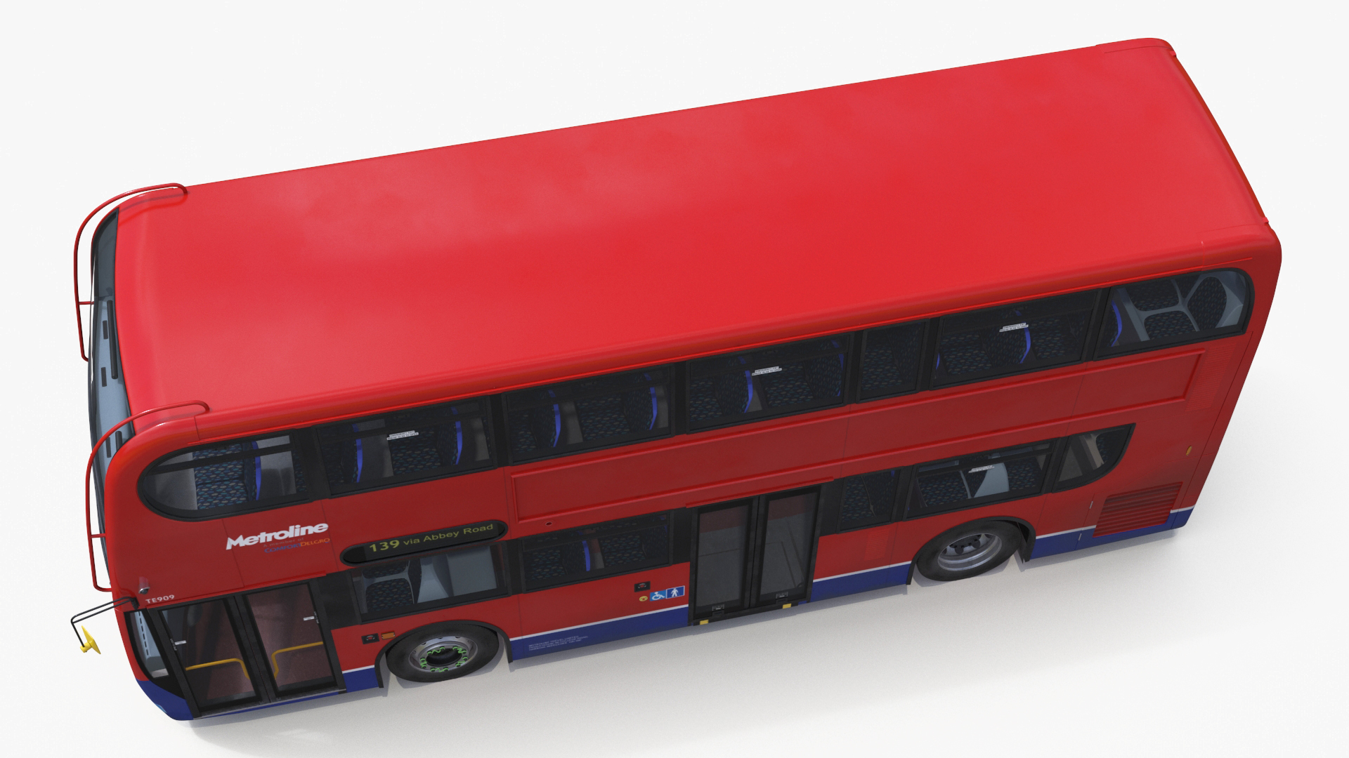 3D London Double Decker Bus Enviro 400 Simple Interior