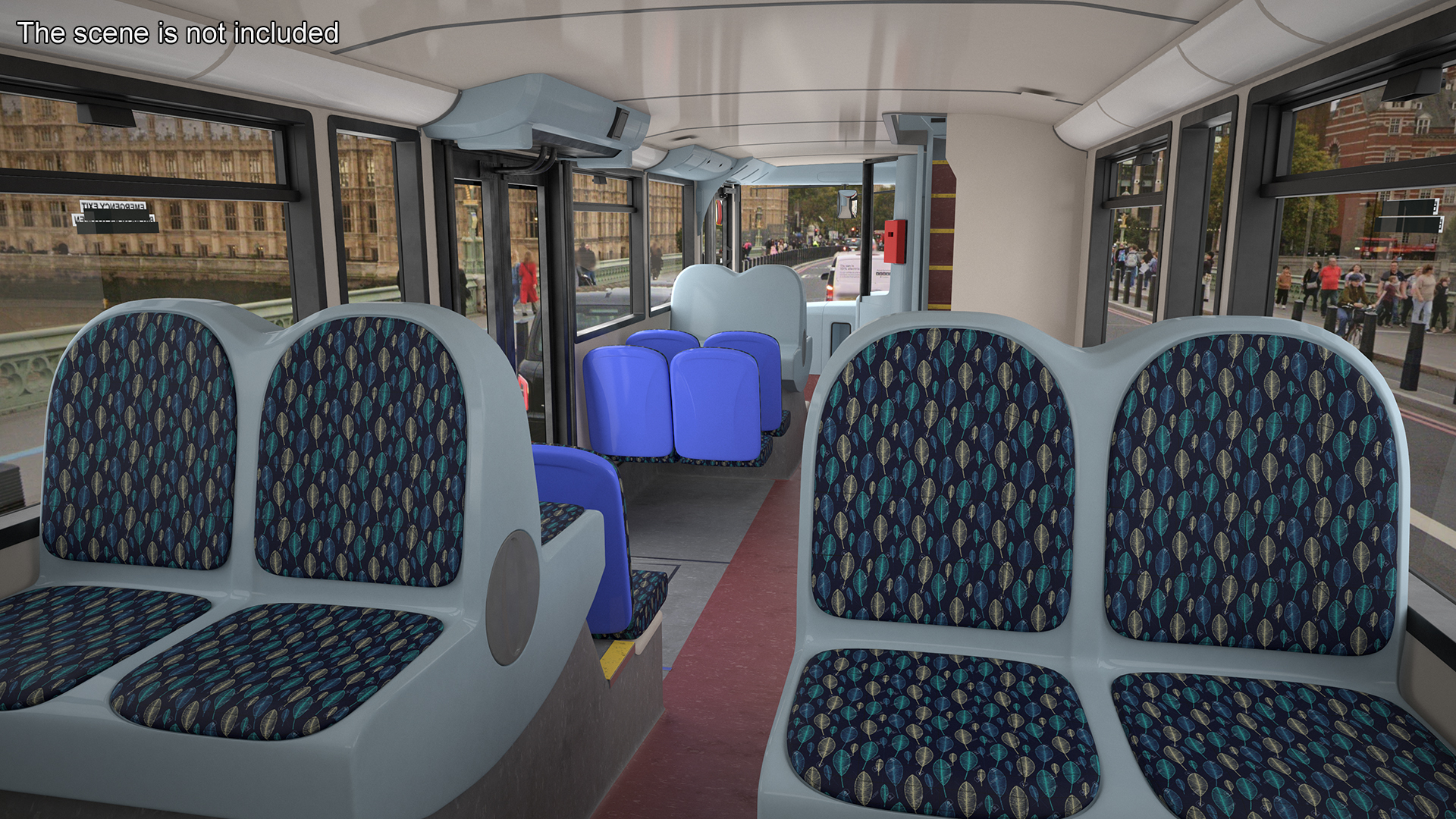 3D London Double Decker Bus Enviro 400 Simple Interior