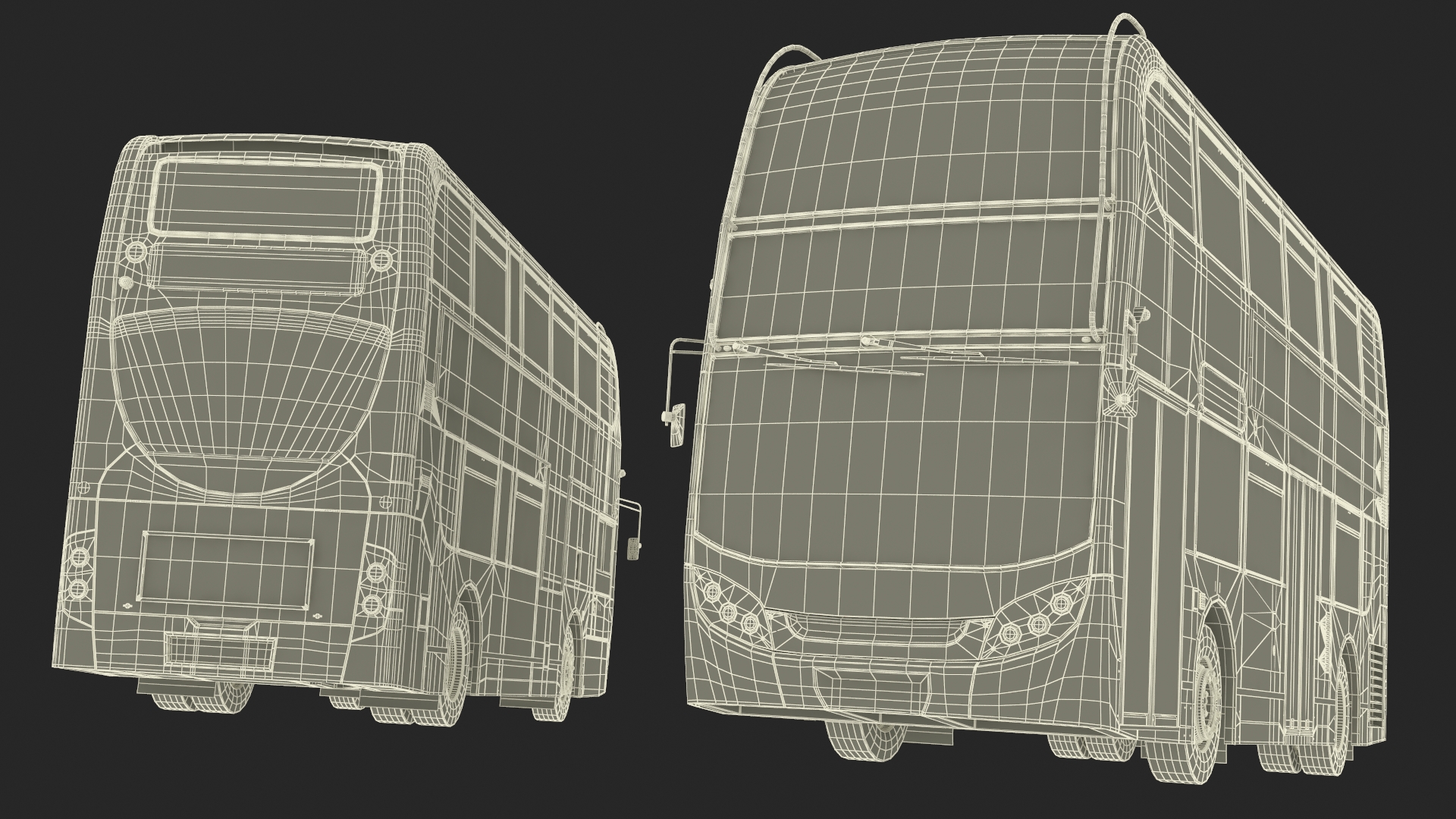 3D London Double Decker Bus Enviro 400 Simple Interior