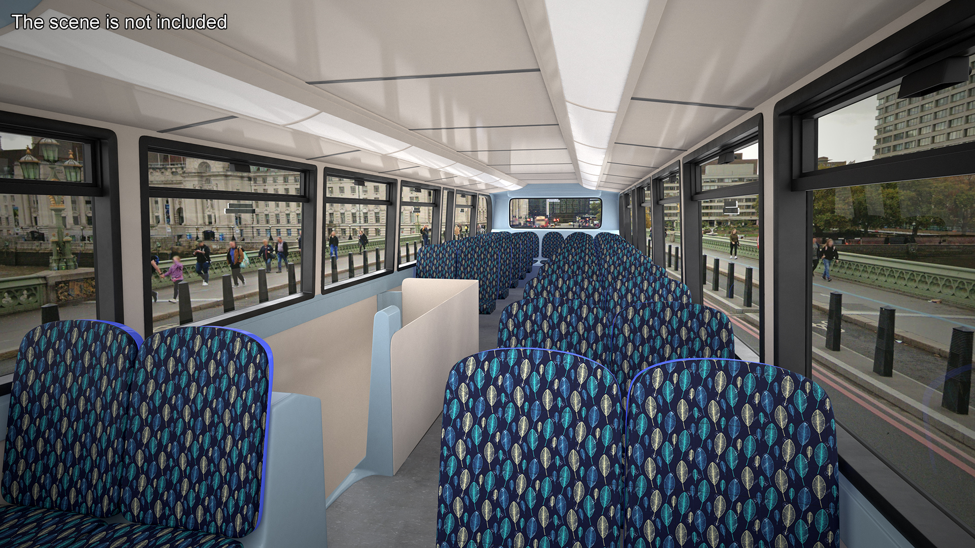 3D London Double Decker Bus Enviro 400 Simple Interior