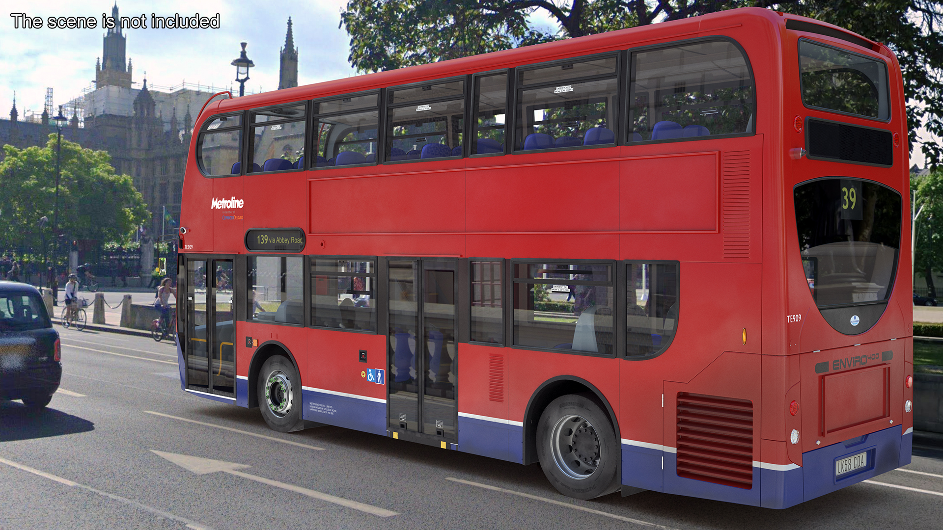 3D London Double Decker Bus Enviro 400 Simple Interior