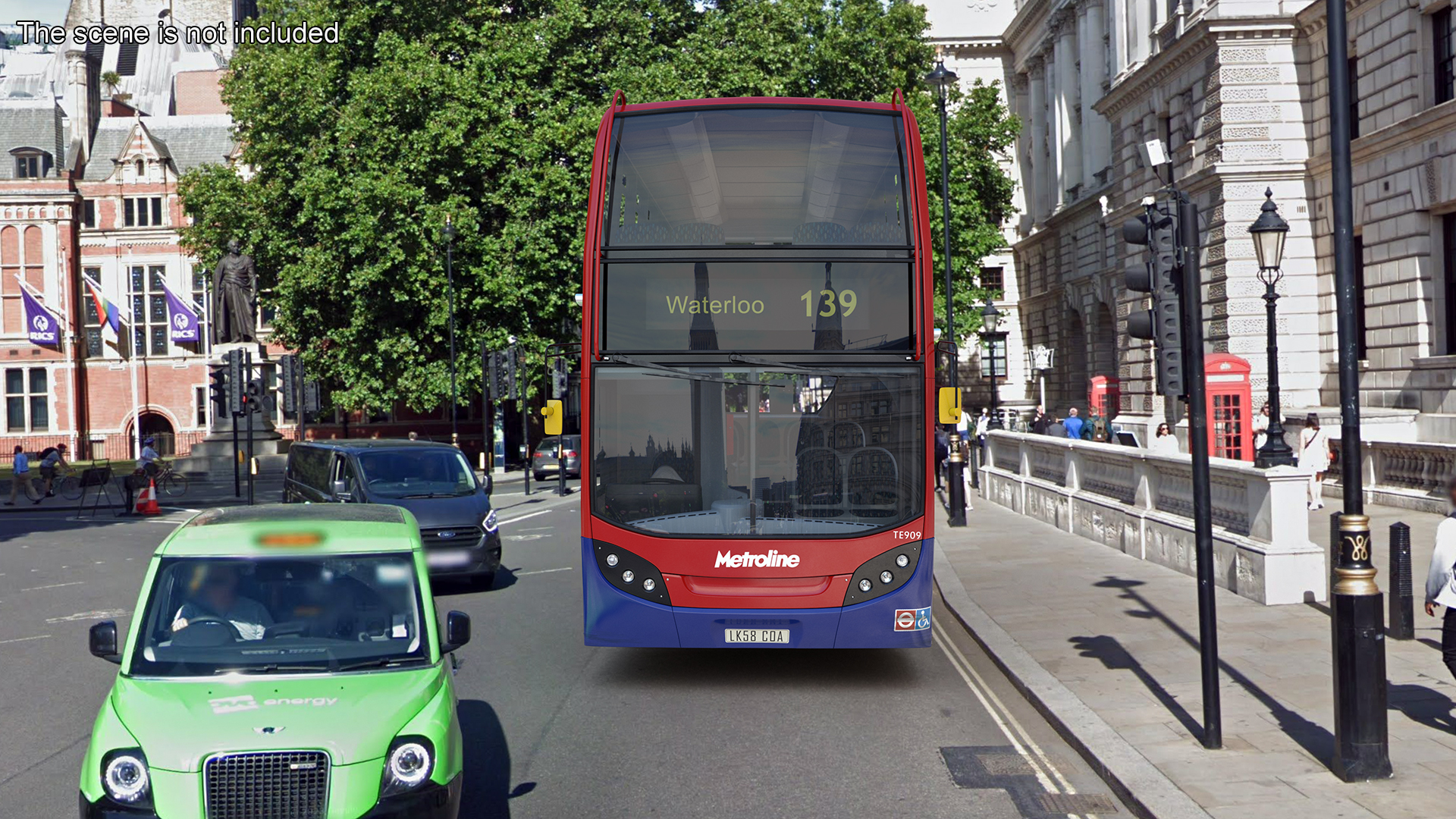 3D London Double Decker Bus Enviro 400 Simple Interior