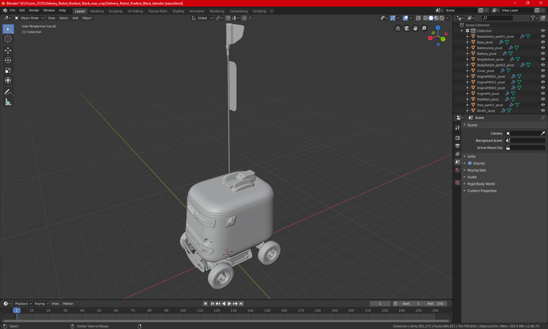 3D Delivery Robot Kiwibot White model